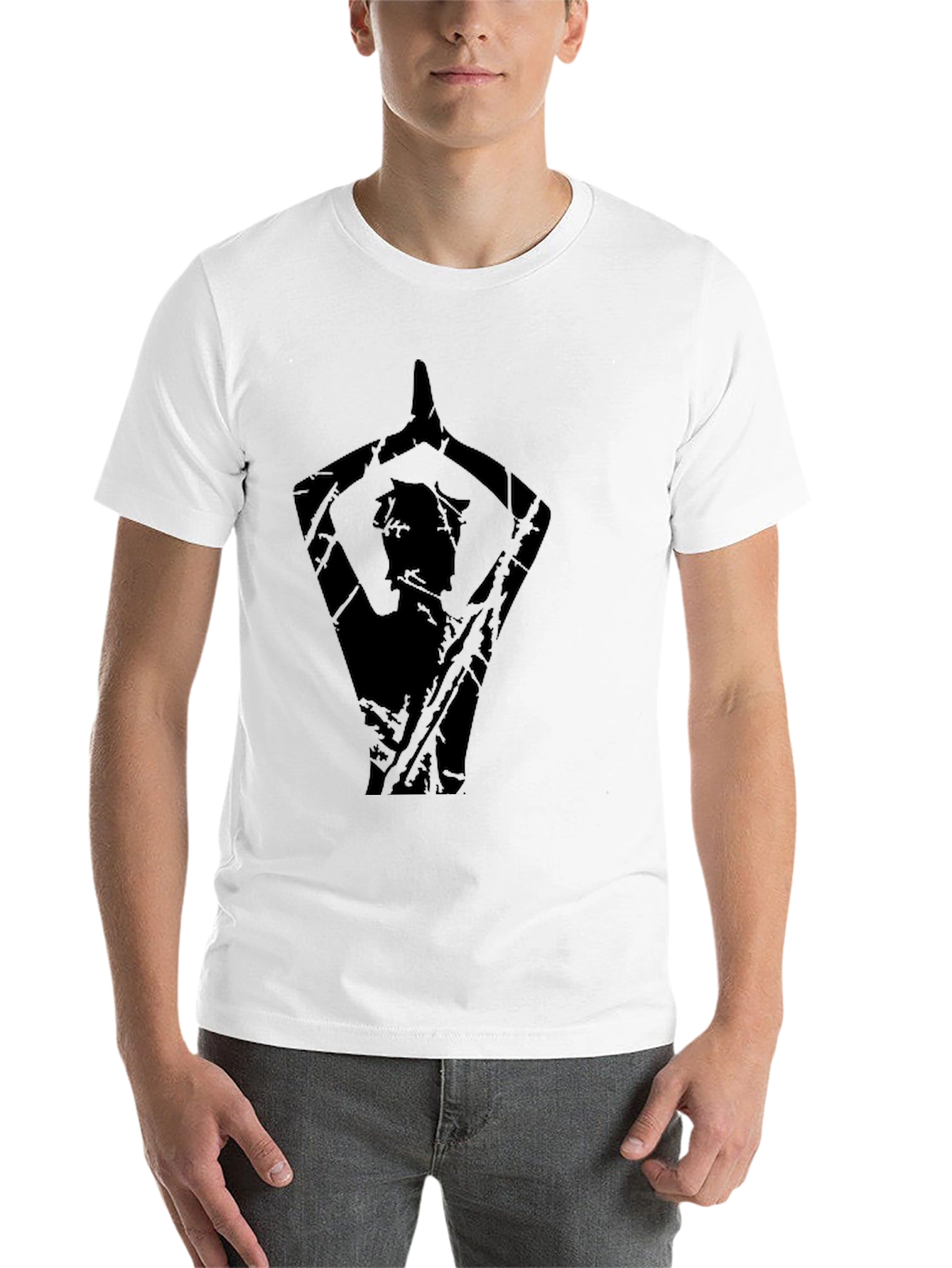 Black Men's Black Yoga Silhouette Graphic Tee view 14