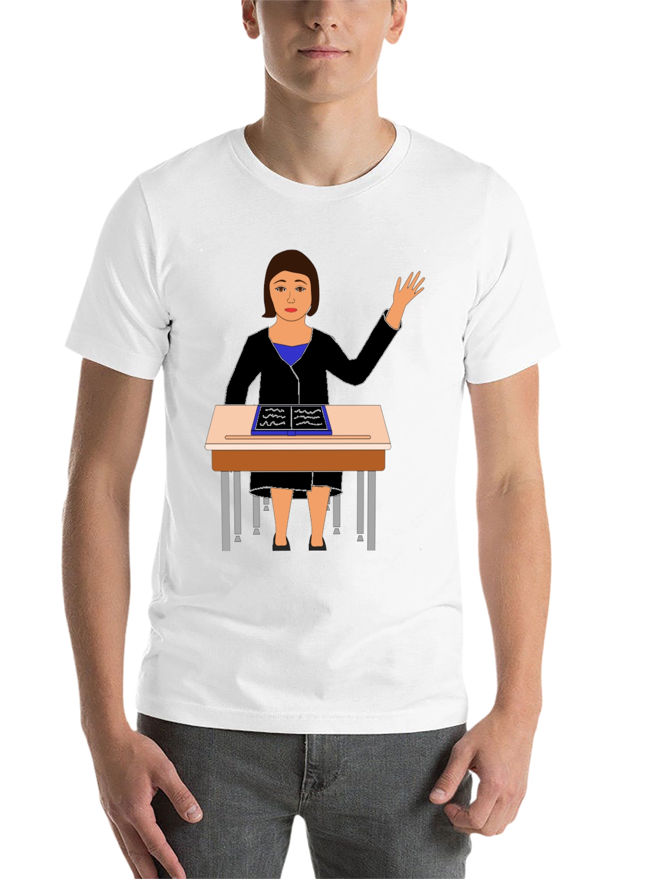 Black Teacher at Desk Graphic Tee view 14