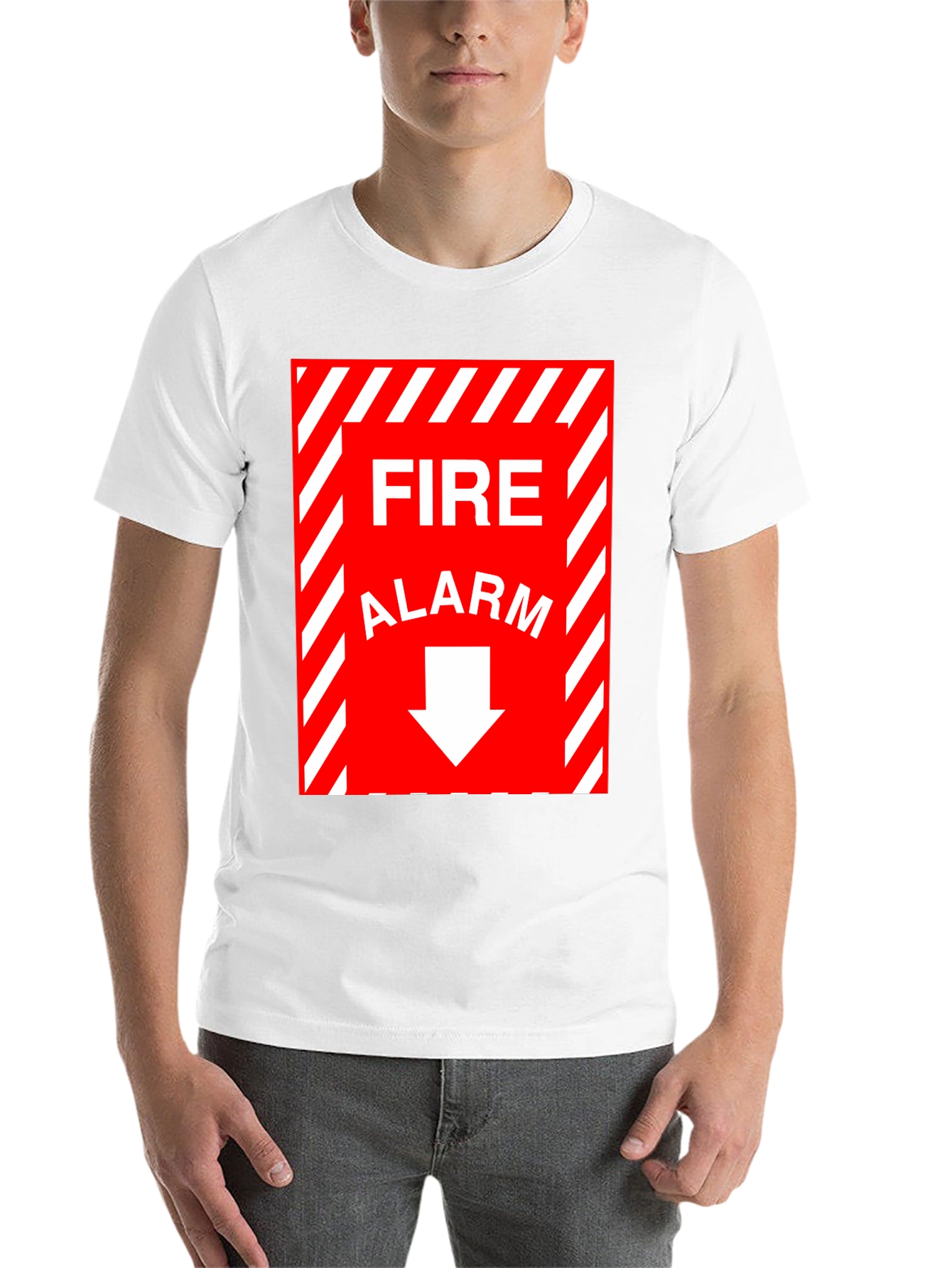 Black Fire Alarm Graphic Tee - Novelty T-Shirt view 14
