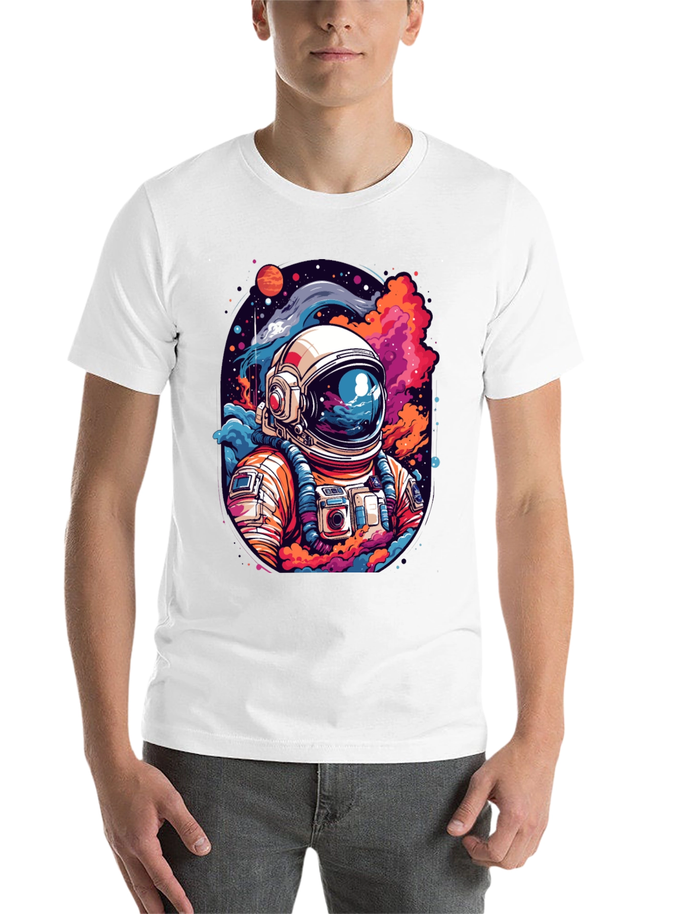 Black Cosmic Astronaut Graphic Tee - Men's Black T-Shirt view 14