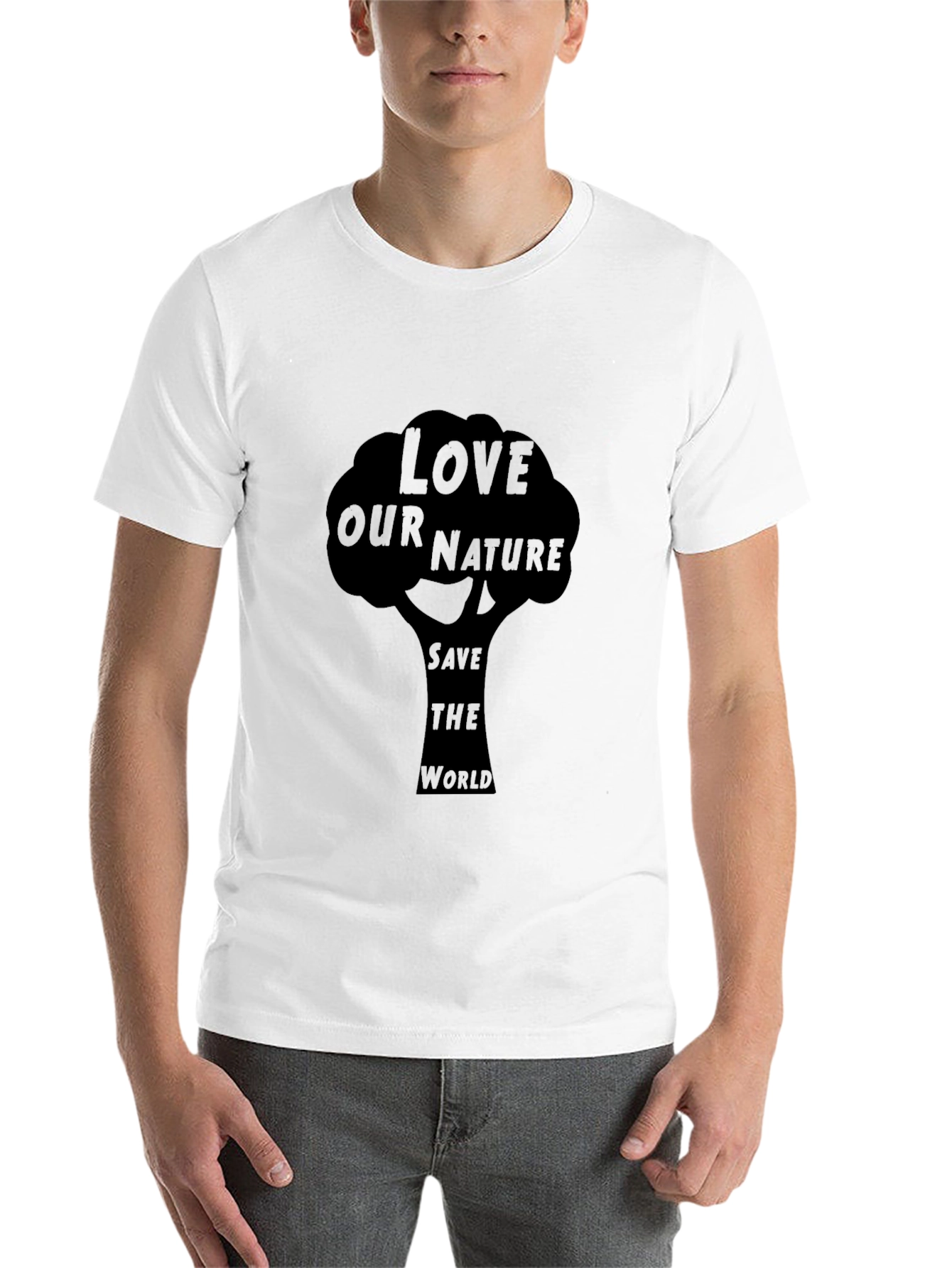 Black Eco-Friendly "Love Our Nature" Graphic Tee view 14
