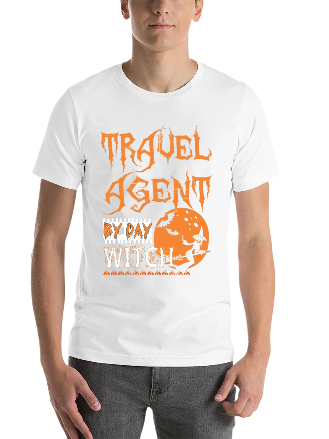 Travel Agent Witch Halloween Graphic Tee - 14