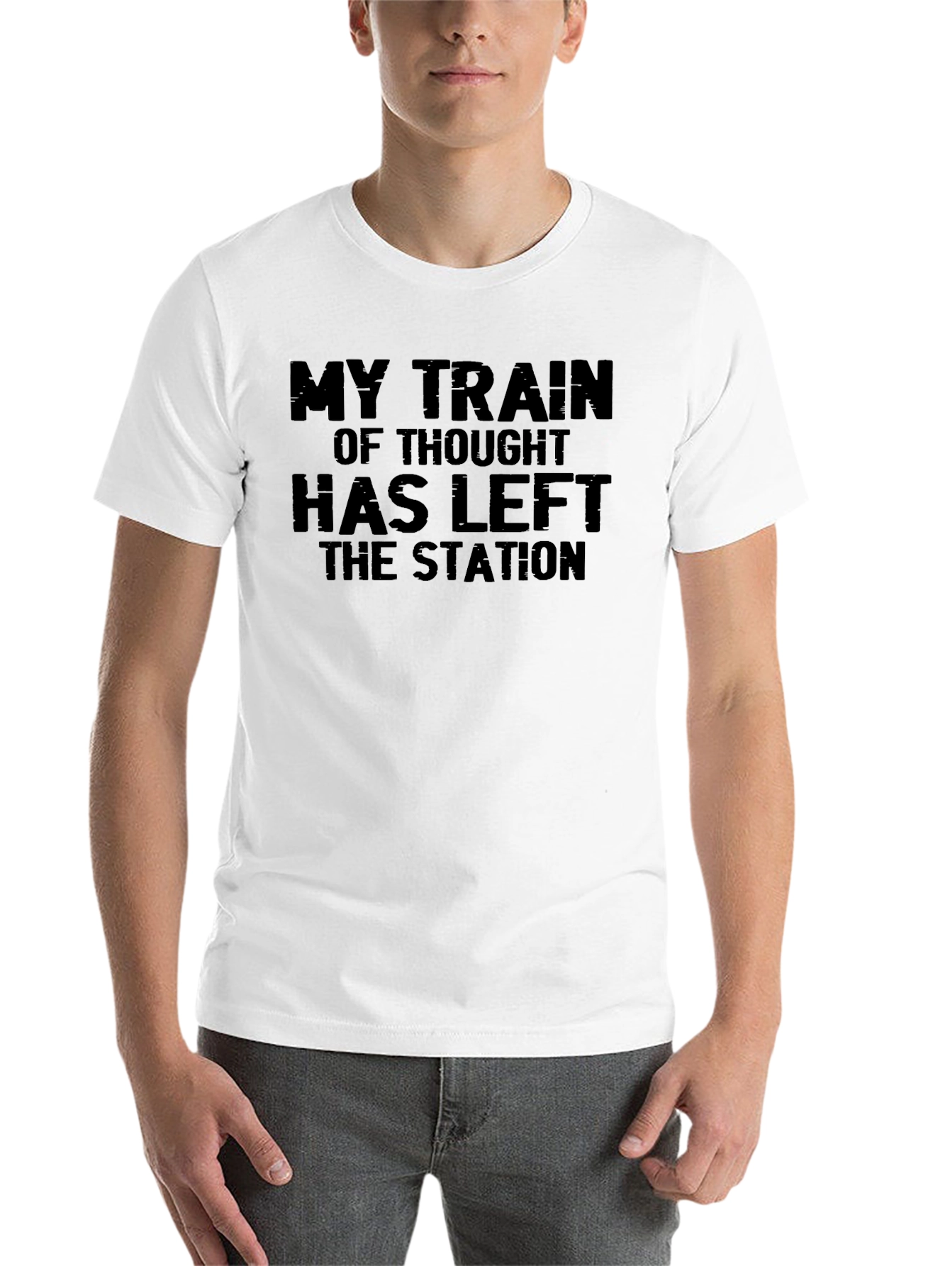 Black Funny "My Train of Thought" Graphic Tee view 14