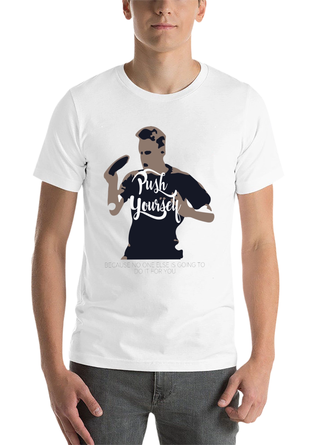 Black Push Yourself Graphic Tee - Black view 14