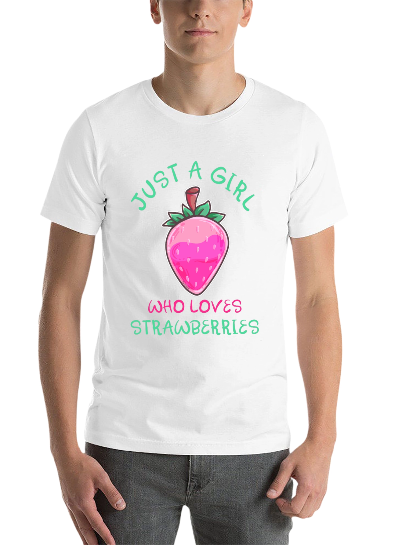 Black Strawberry Lover T-Shirt - Just A Girl Who Loves Strawberries view 14