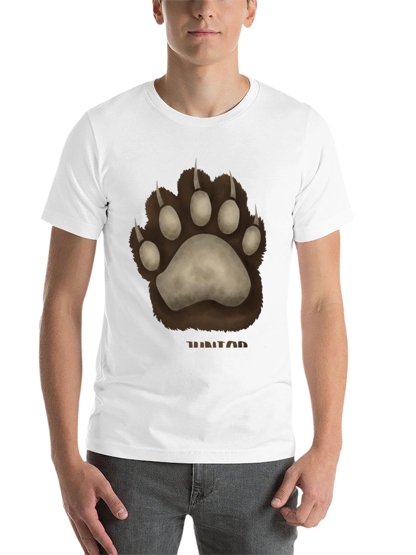 Black Bear Paw Print Graphic T-Shirt - Casual Wear view 14