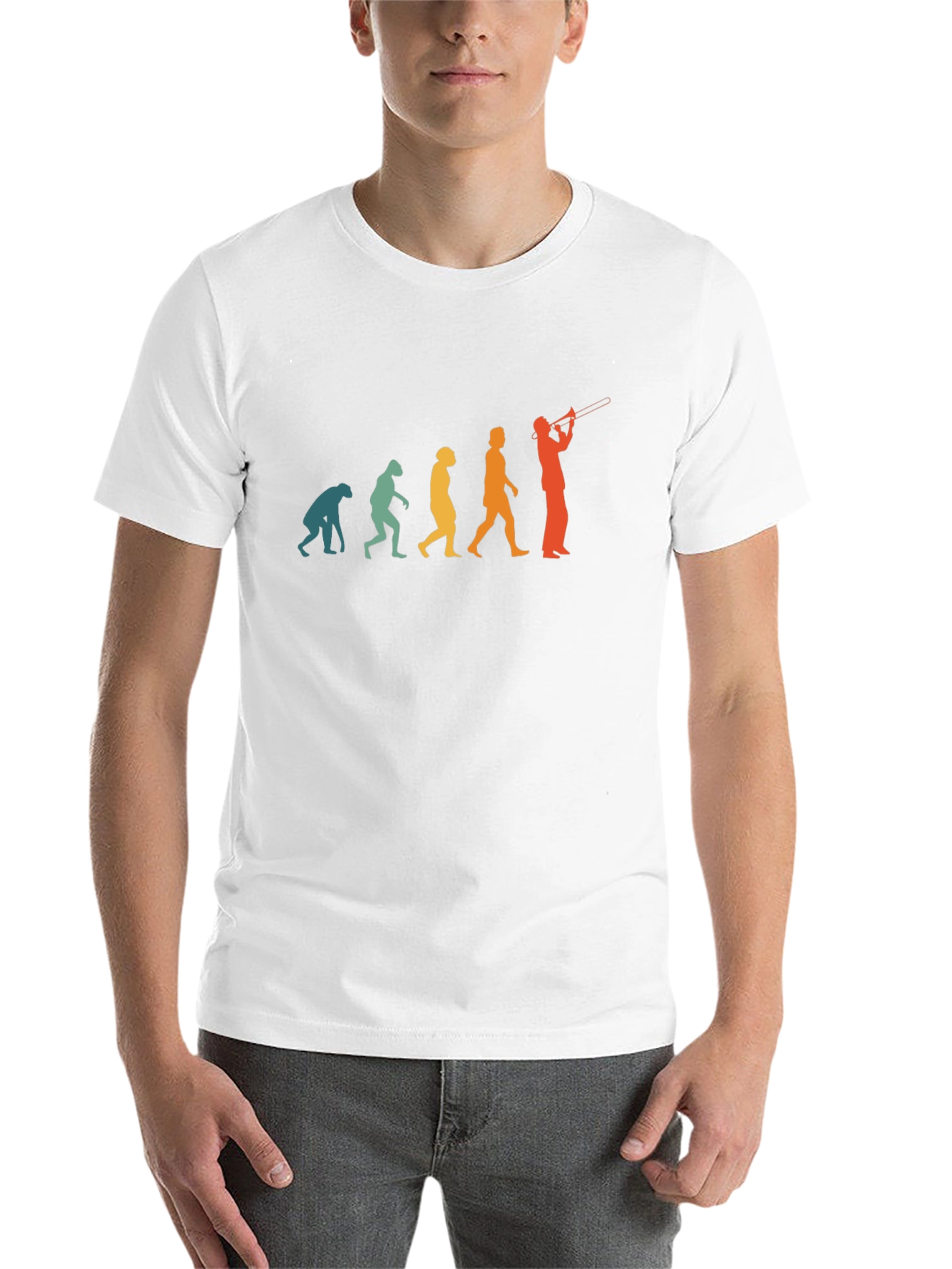 Black Evolution of Trombone Player T-Shirt view 14