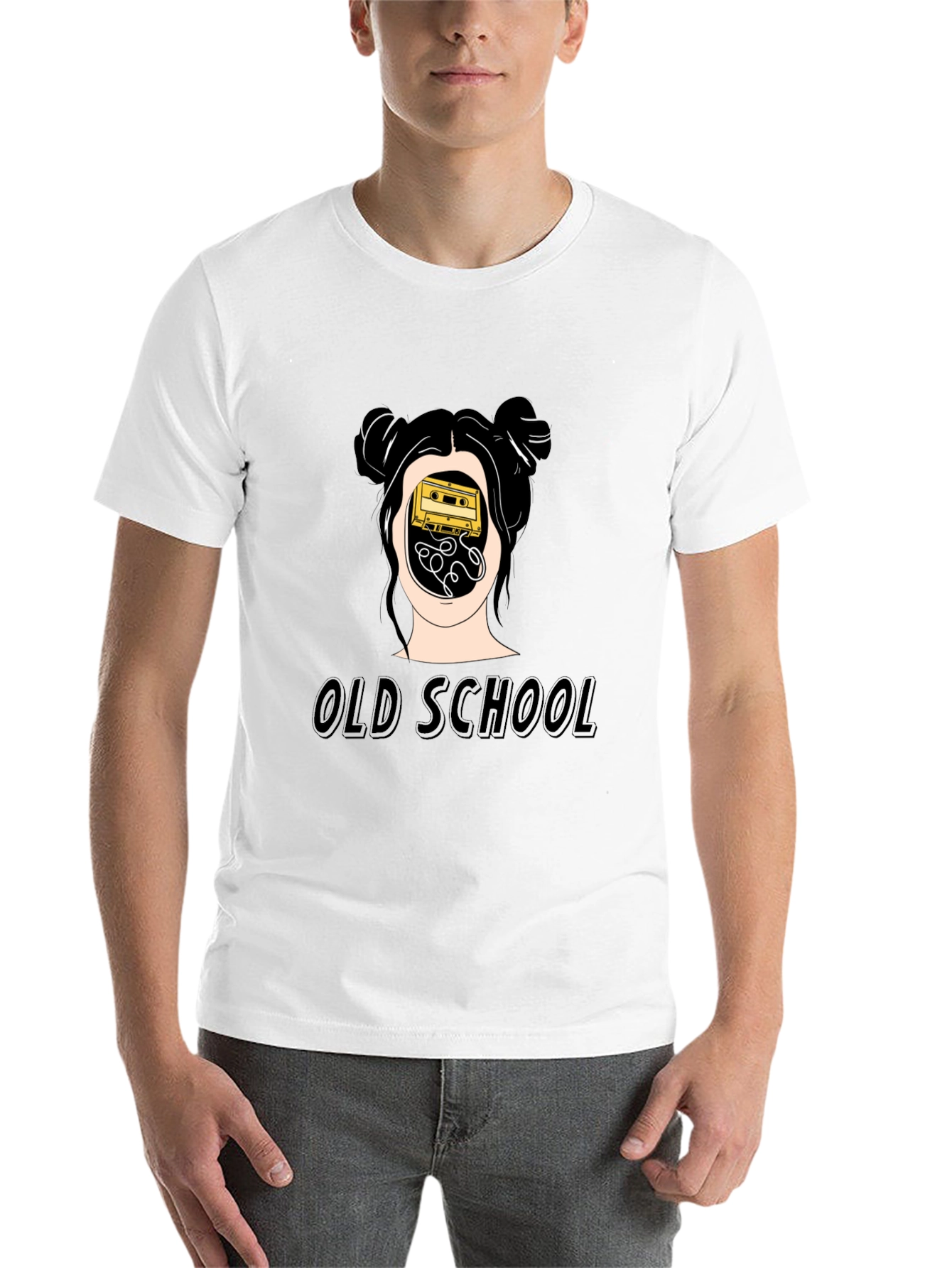 Black Old School Cassette Tape Graphic Tee view 14