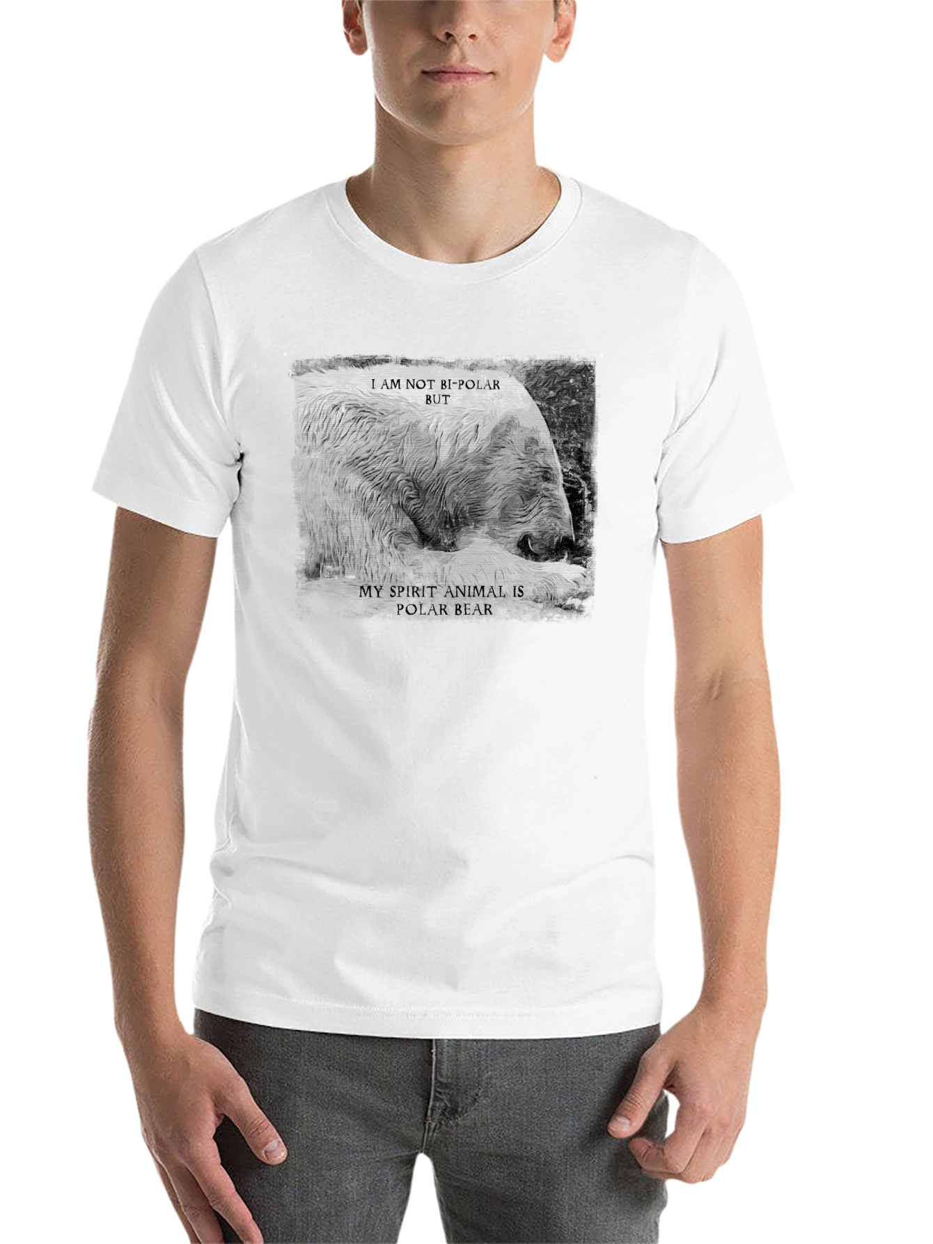 Black Polar Bear Spirit Animal T-Shirt view 14