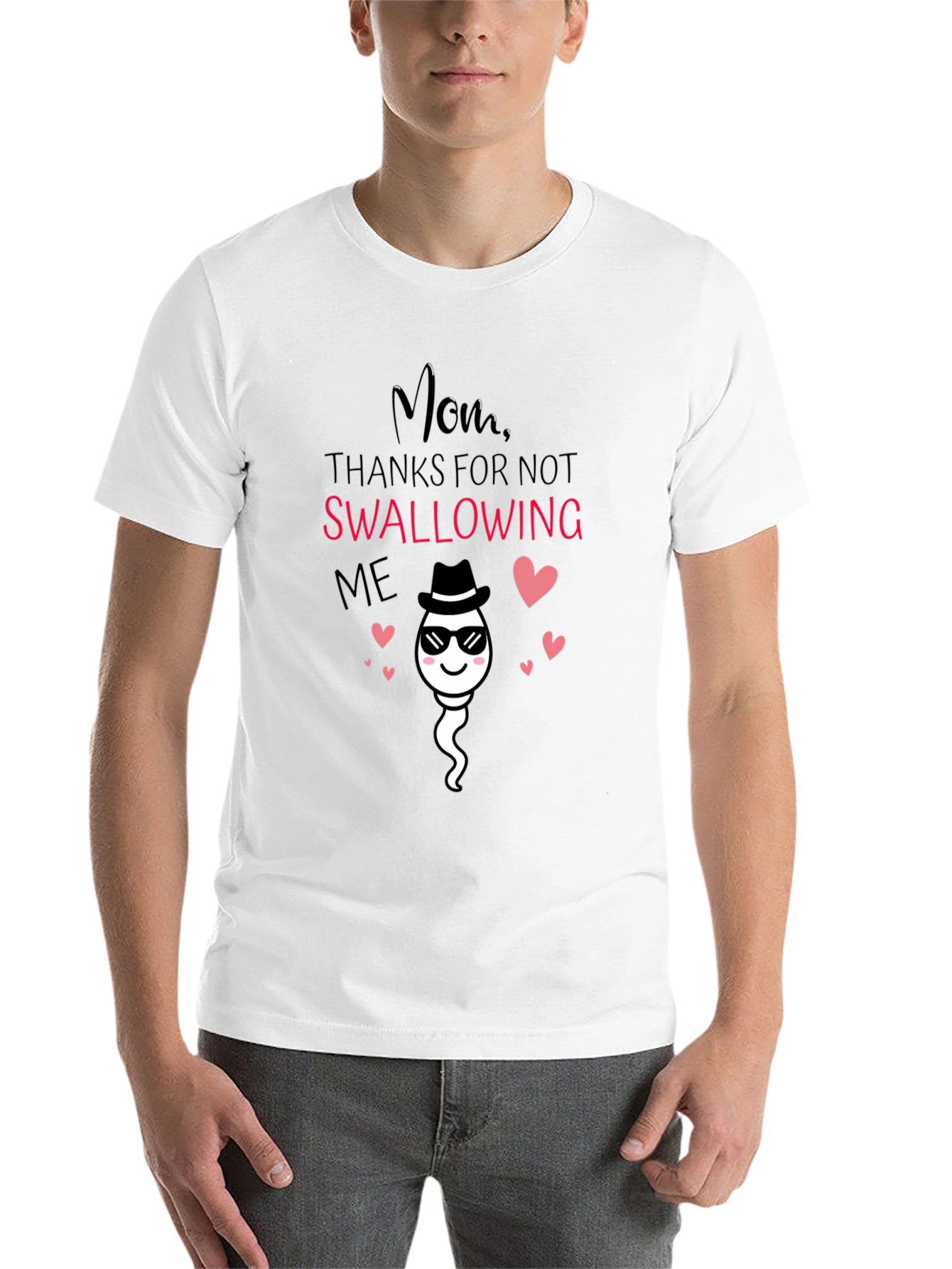 Black Funny Mom Thanks for Not Swallowing Me T-Shirt view 14