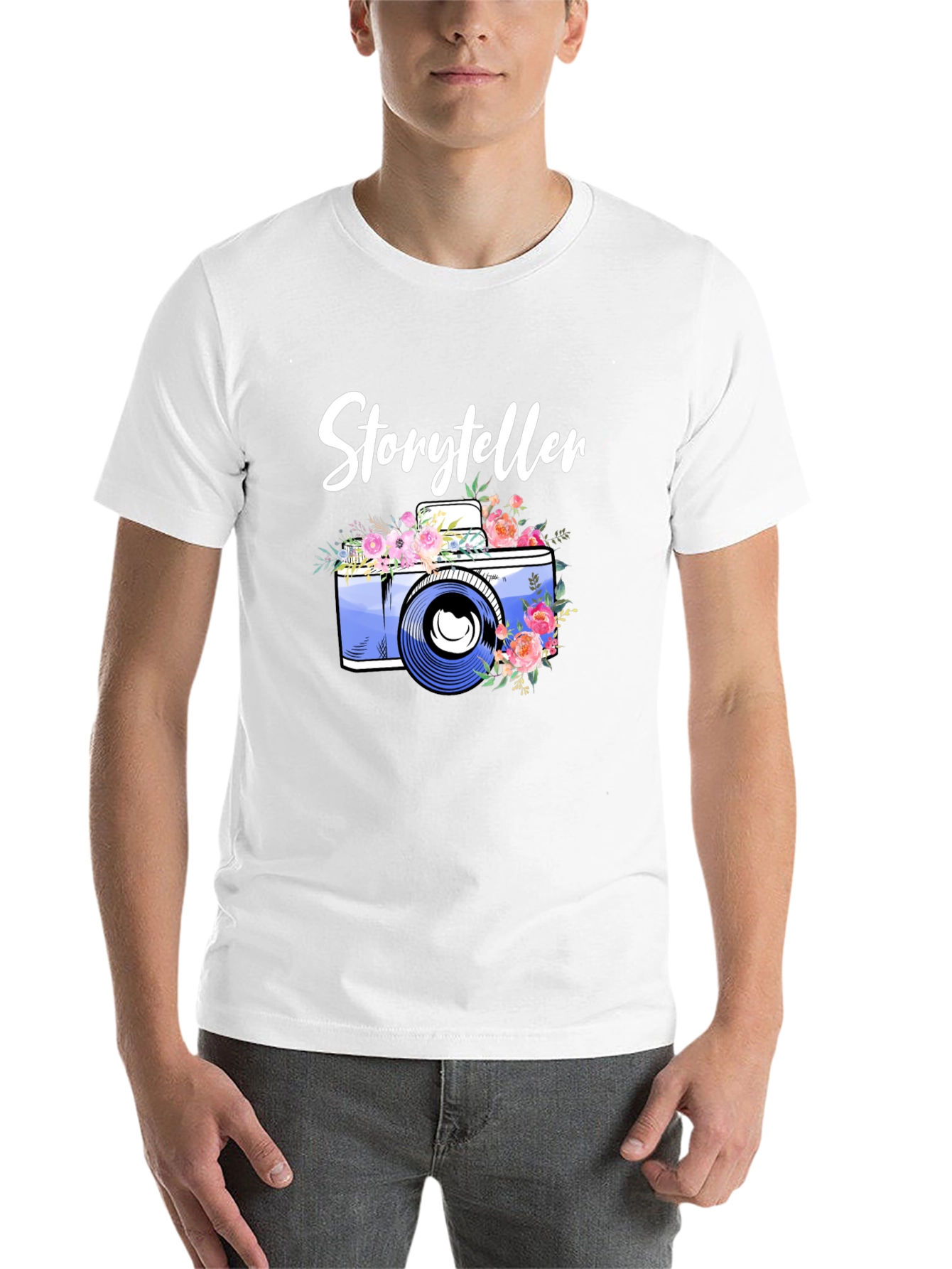 Black Storyteller Camera Floral T-Shirt view 14