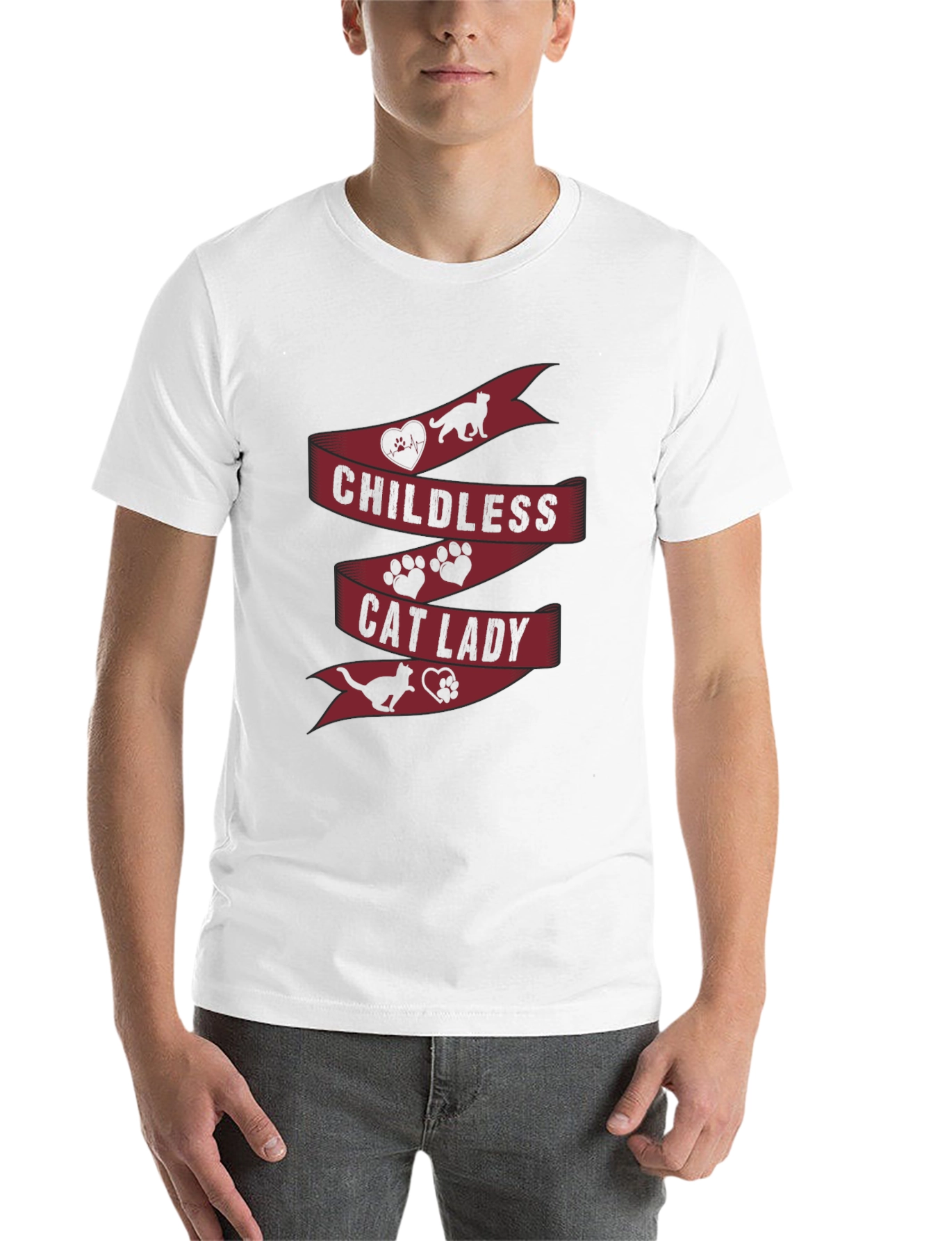 Black Childless Cat Lady T-Shirt - Novelty Graphic Tee view 14