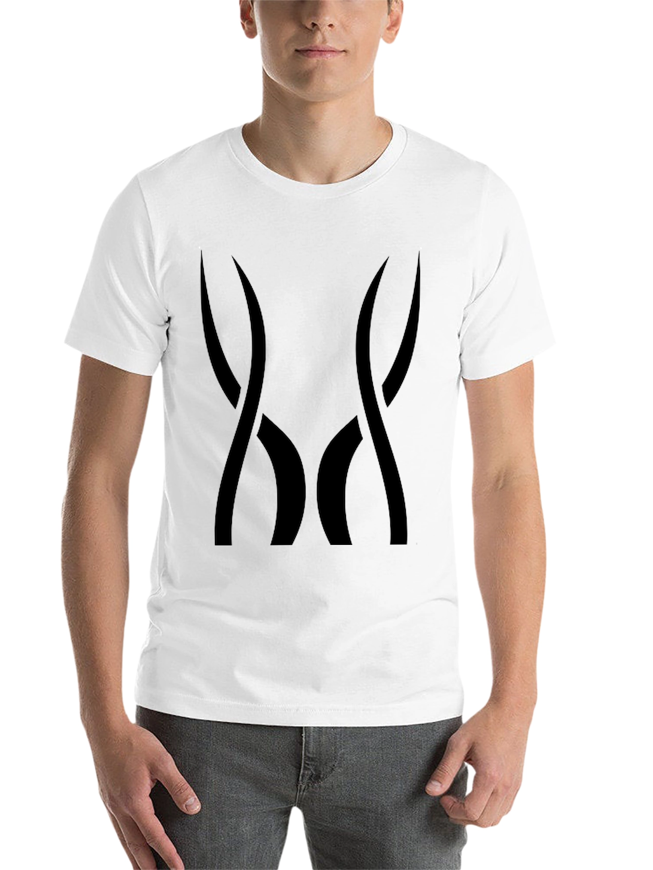 Black Men's Black Graphic Tee - Abstract Design view 14