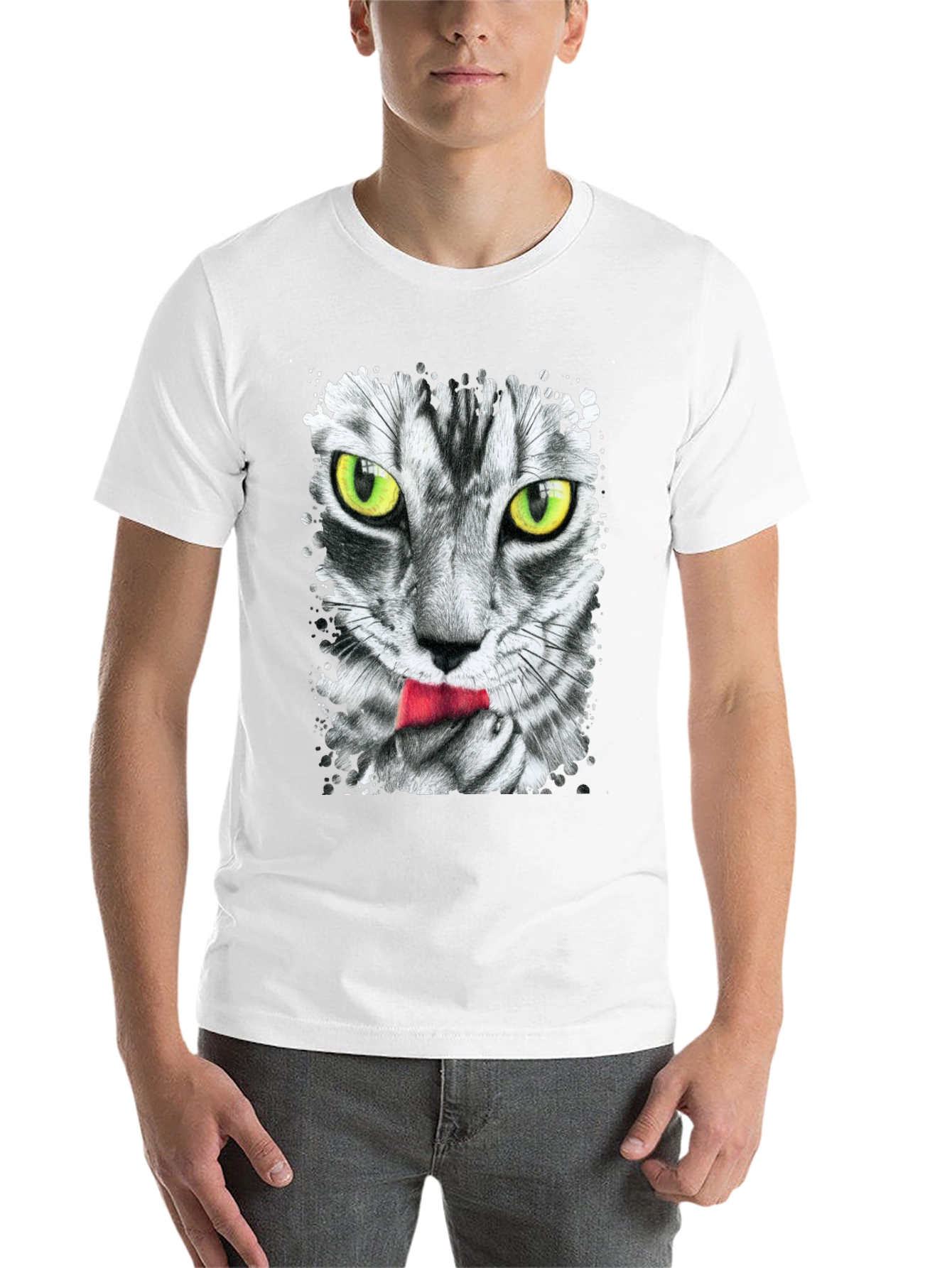 Black Cool Cat Tongue T-Shirt view 14