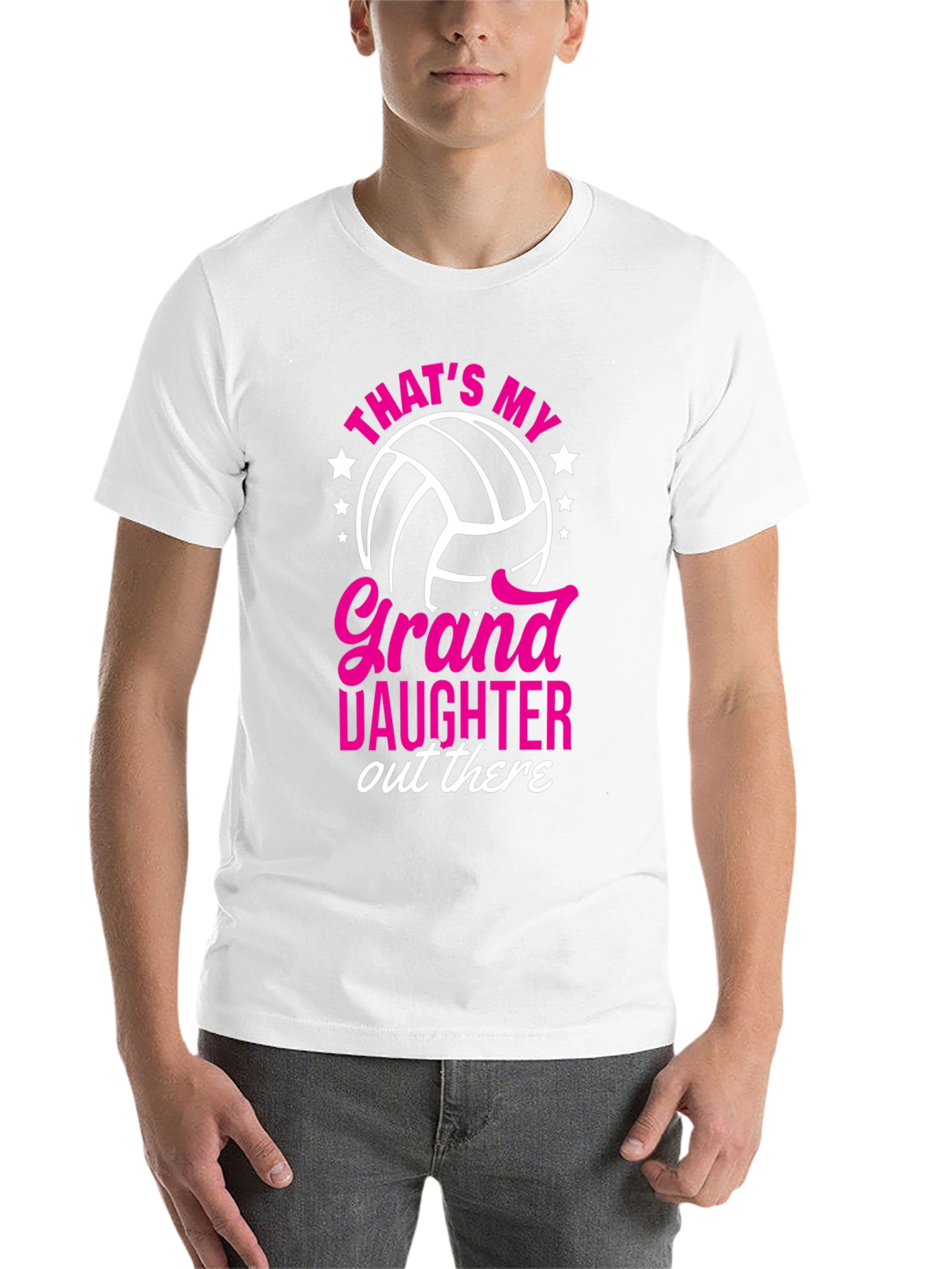 Black Granddaughter Volleyball Fan T-Shirt view 14