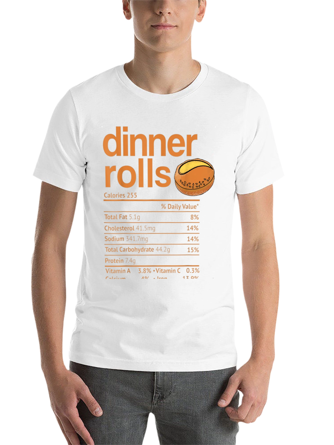 Black Dinner Rolls Nutrition Facts T-Shirt view 14