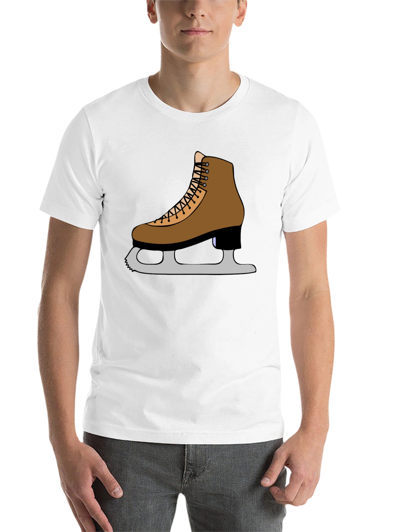 Black Figure Skate T-Shirt: Ice Skating Apparel view 14