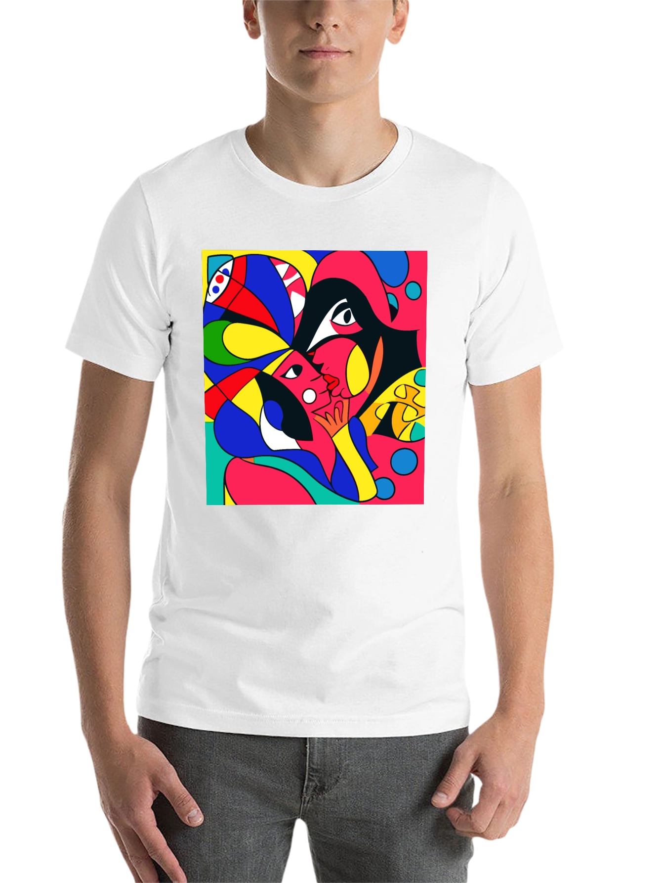 Black Abstract Art Graphic Tee - Modern Casual Style view 14