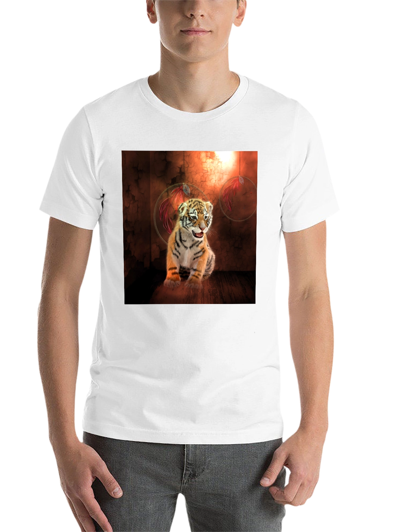 Black Tiger Cub Graphic Tee - Black Cotton Blend view 14