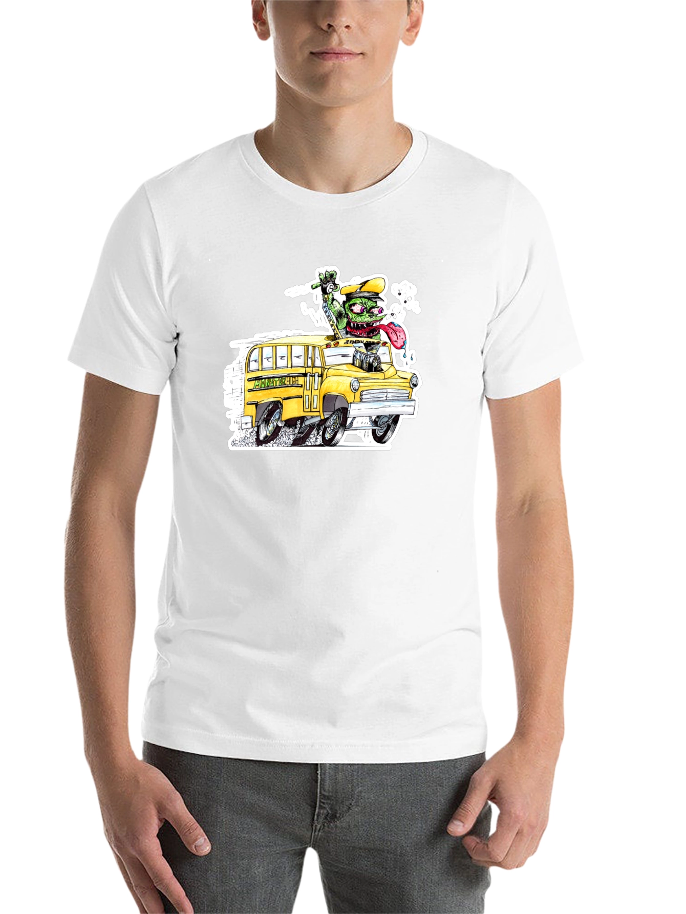 Black Monster School Bus Black T-Shirt view 14