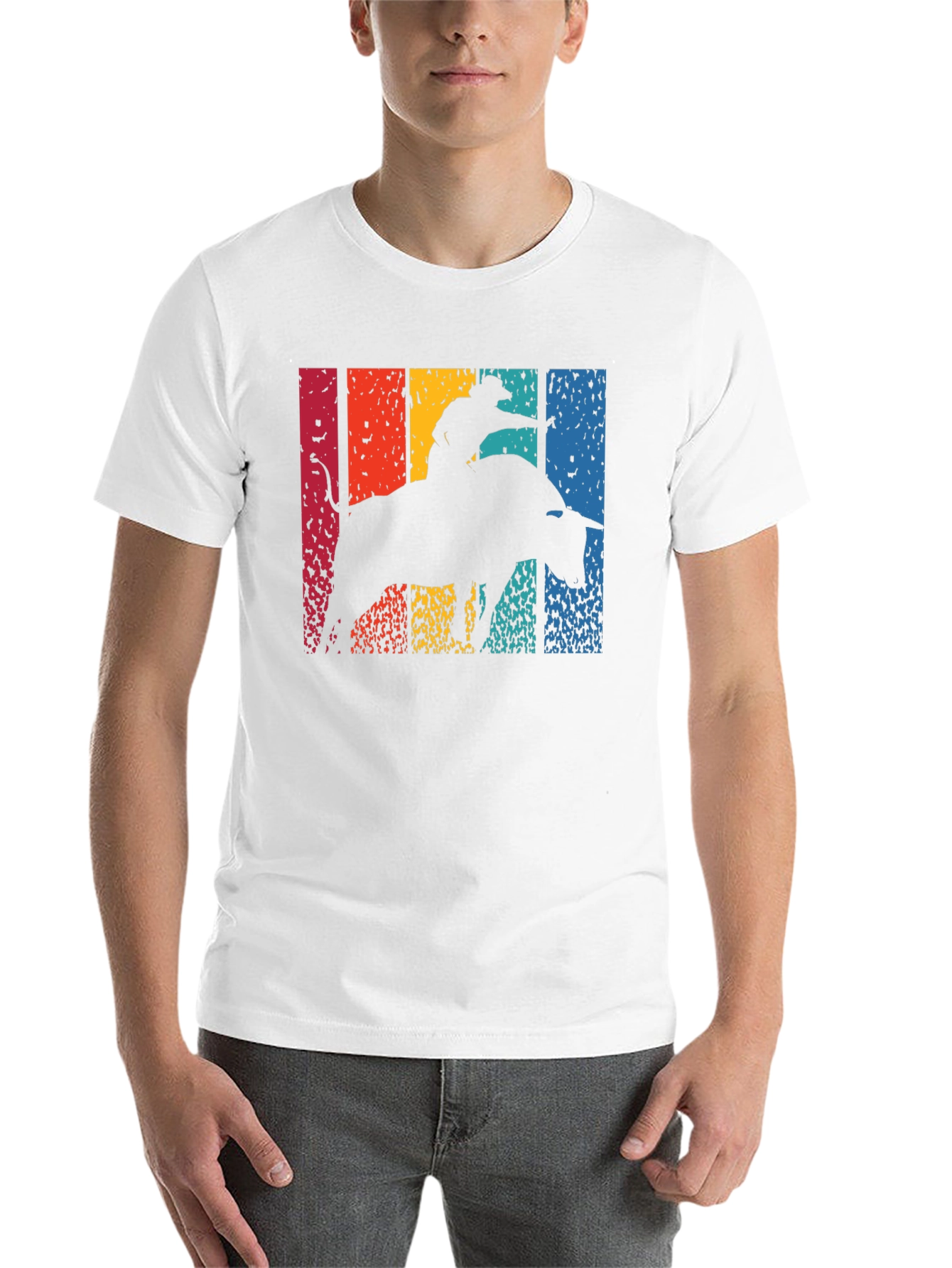 Retro Bull Rider Graphic T-Shirt - 14