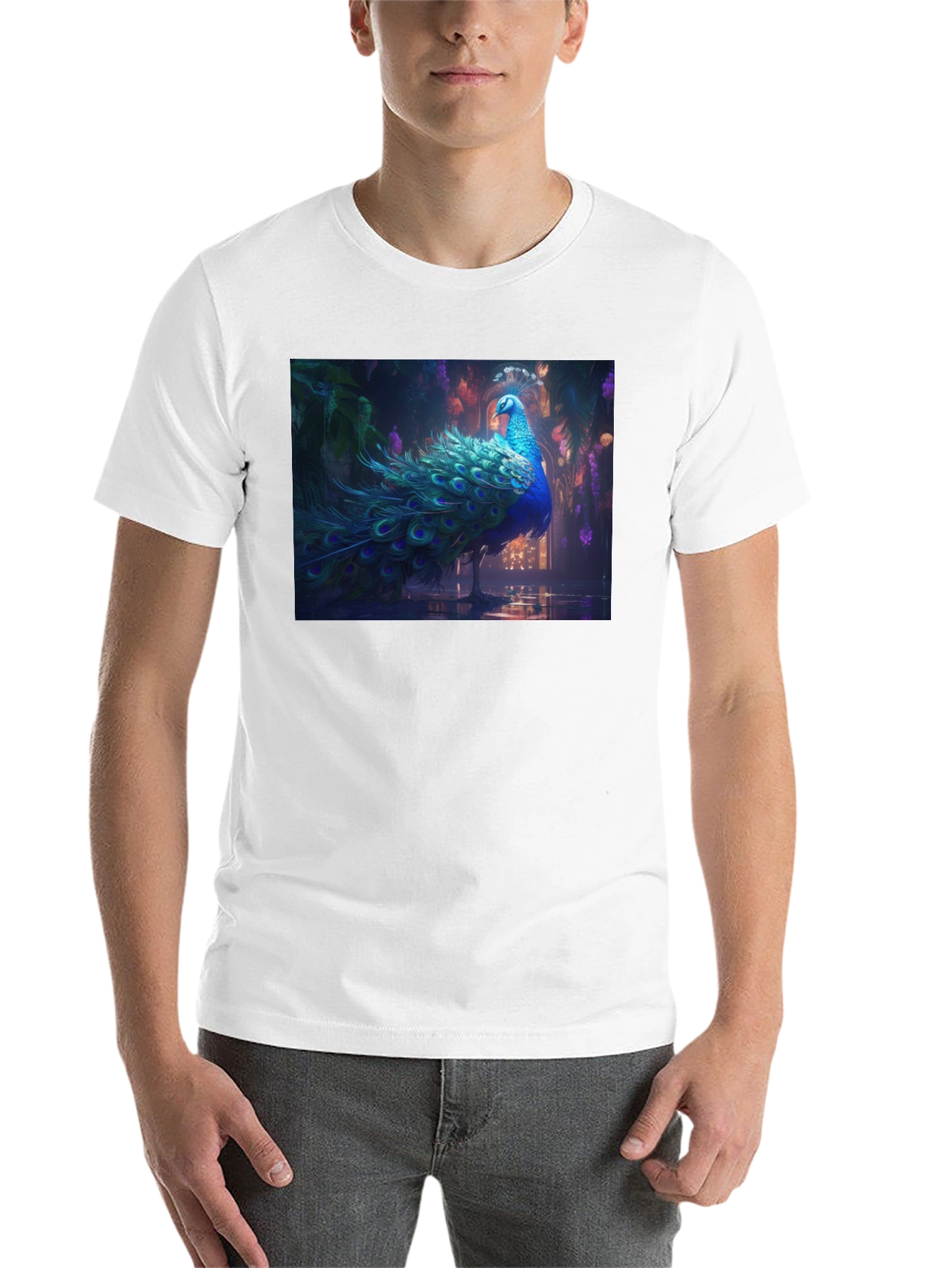 Black Peacock Graphic Tee - Stylish Men's T-Shirt view 14