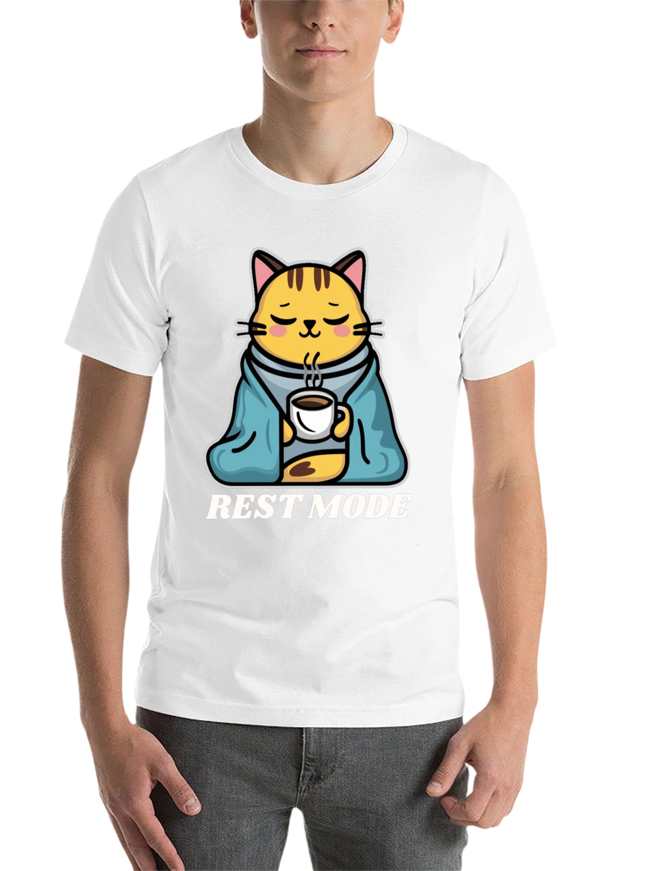 Black Rest Mode Cat T-Shirt view 14