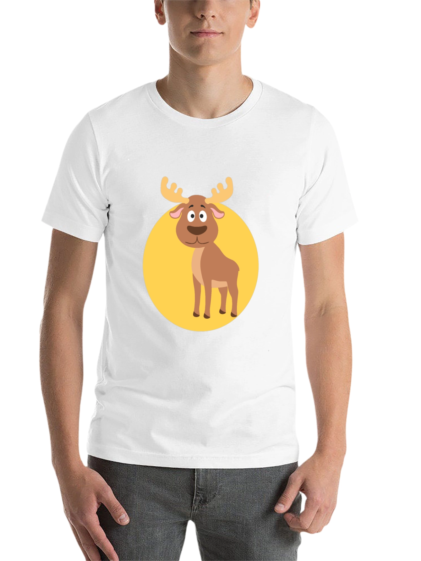 Black Funny Moose Graphic Tee -  Black T-Shirt view 14