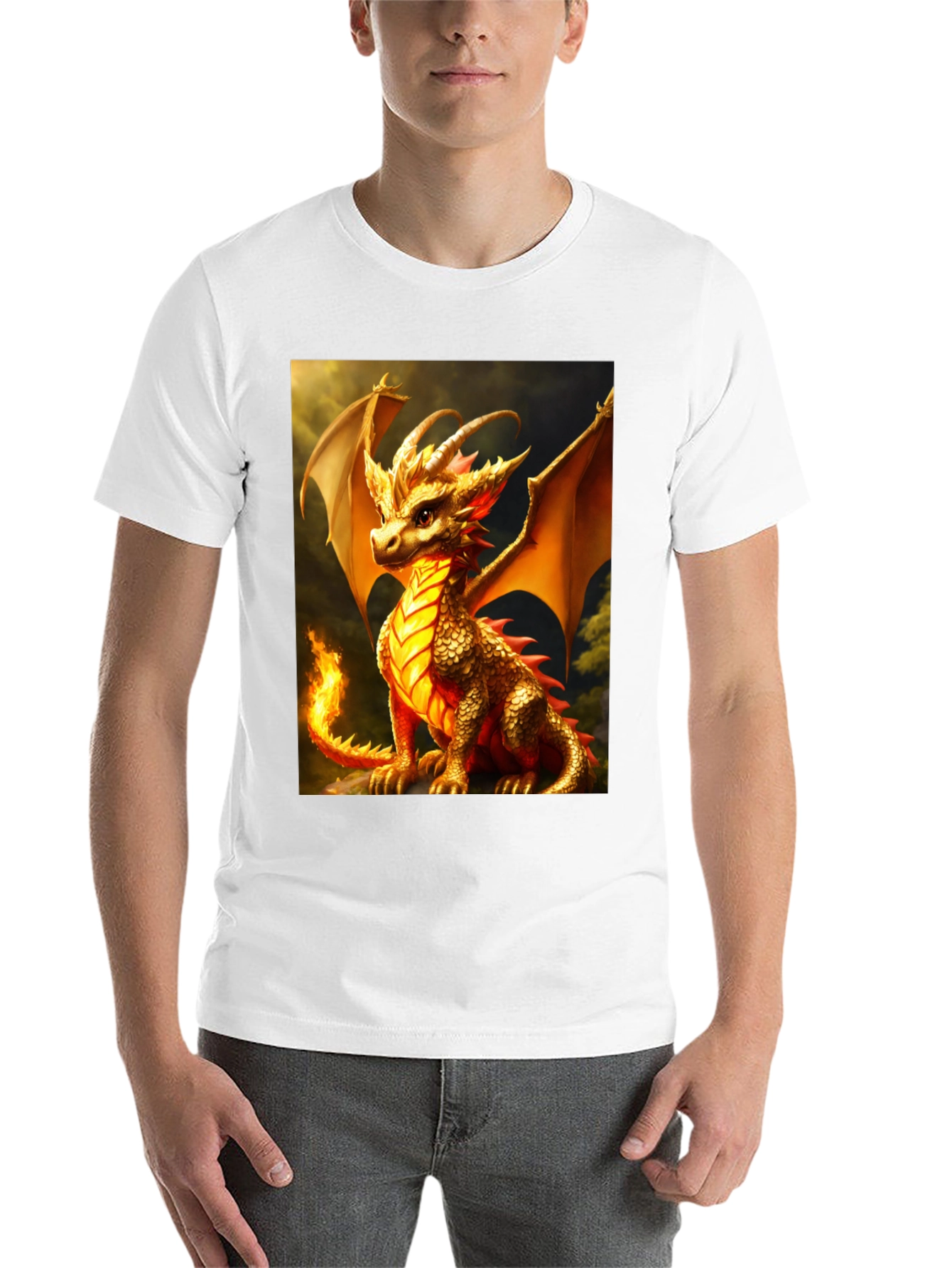 Black Dragon Graphic Tee - Black Cotton Blend T-Shirt view 14
