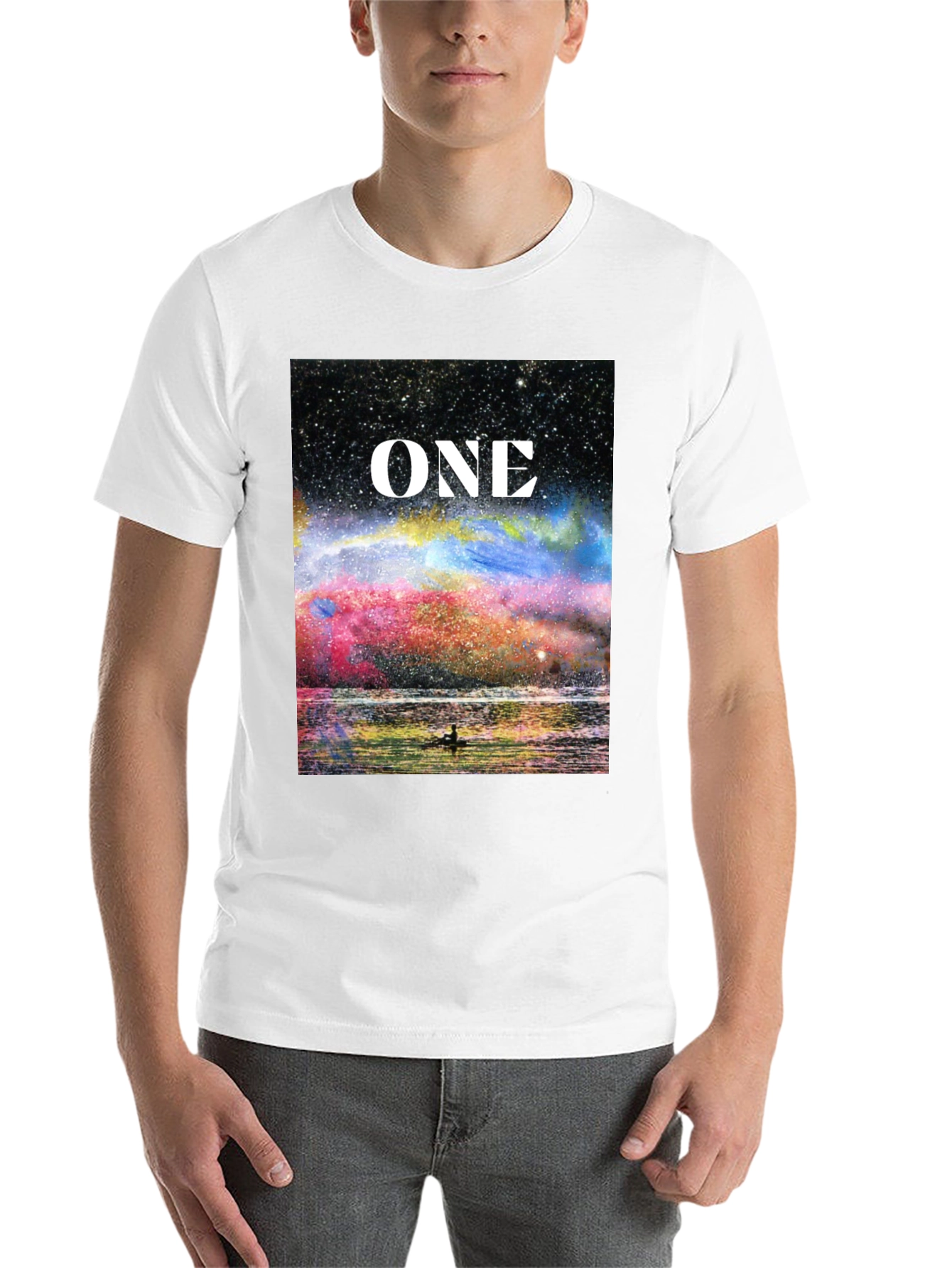 Black One Galaxy T-Shirt - Celestial Design Black Tee view 14