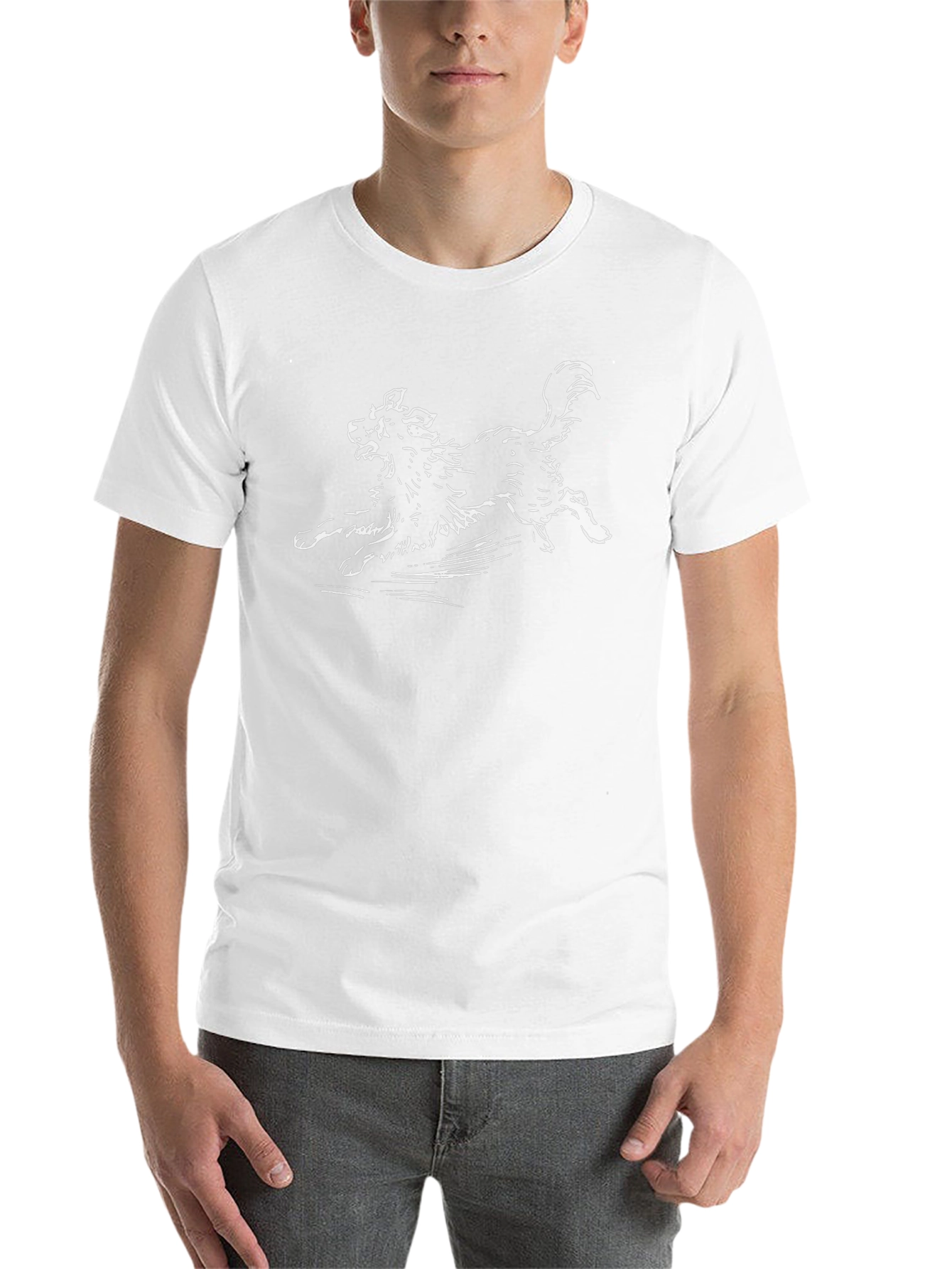 Dog Sketch Graphic Black T-Shirt - 14