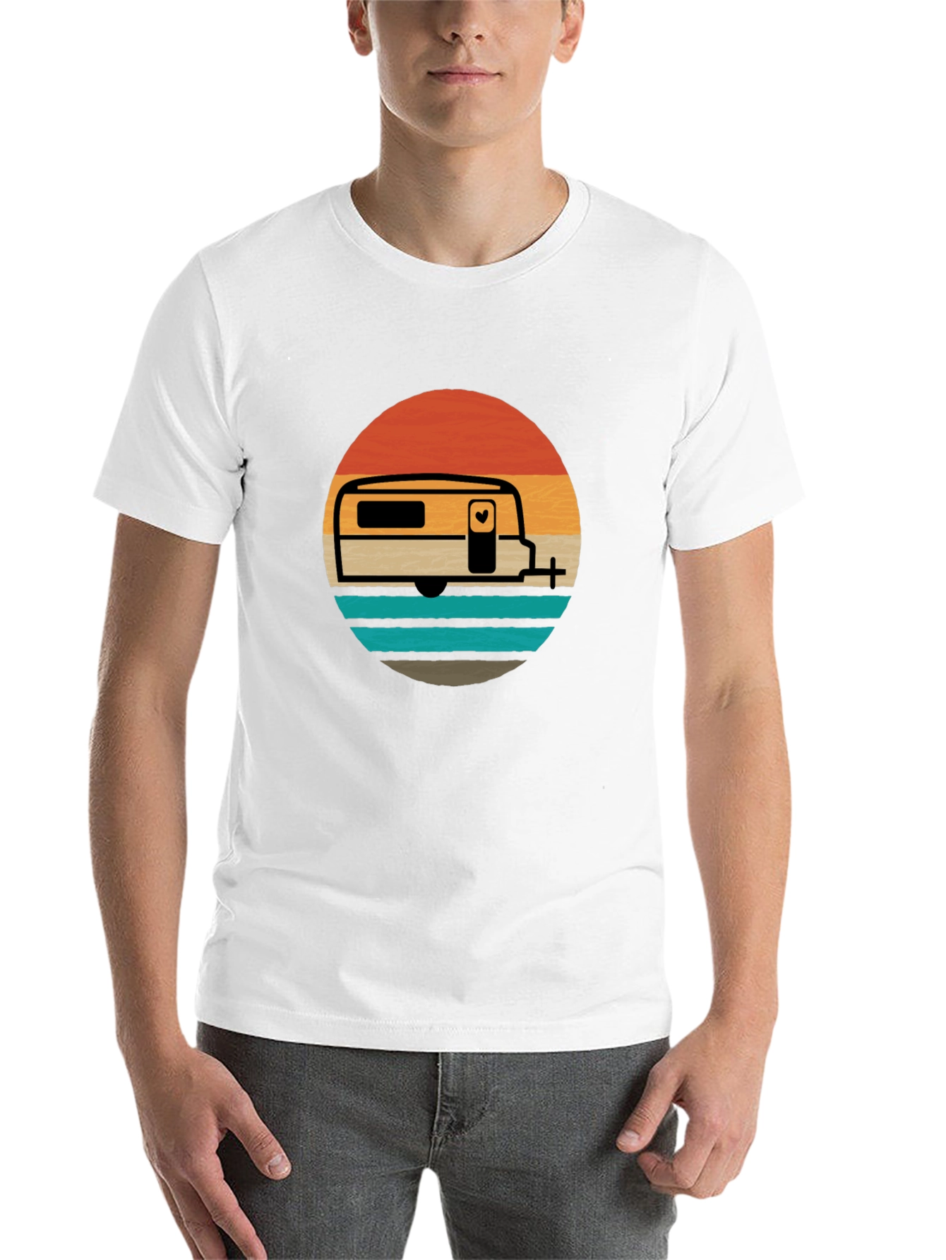 Black Retro Camper Van Graphic Tee - Adventure Awaits! view 14