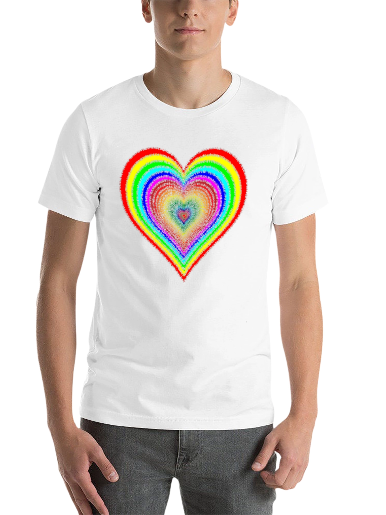 Black Rainbow Heart Graphic Black T-Shirt view 14