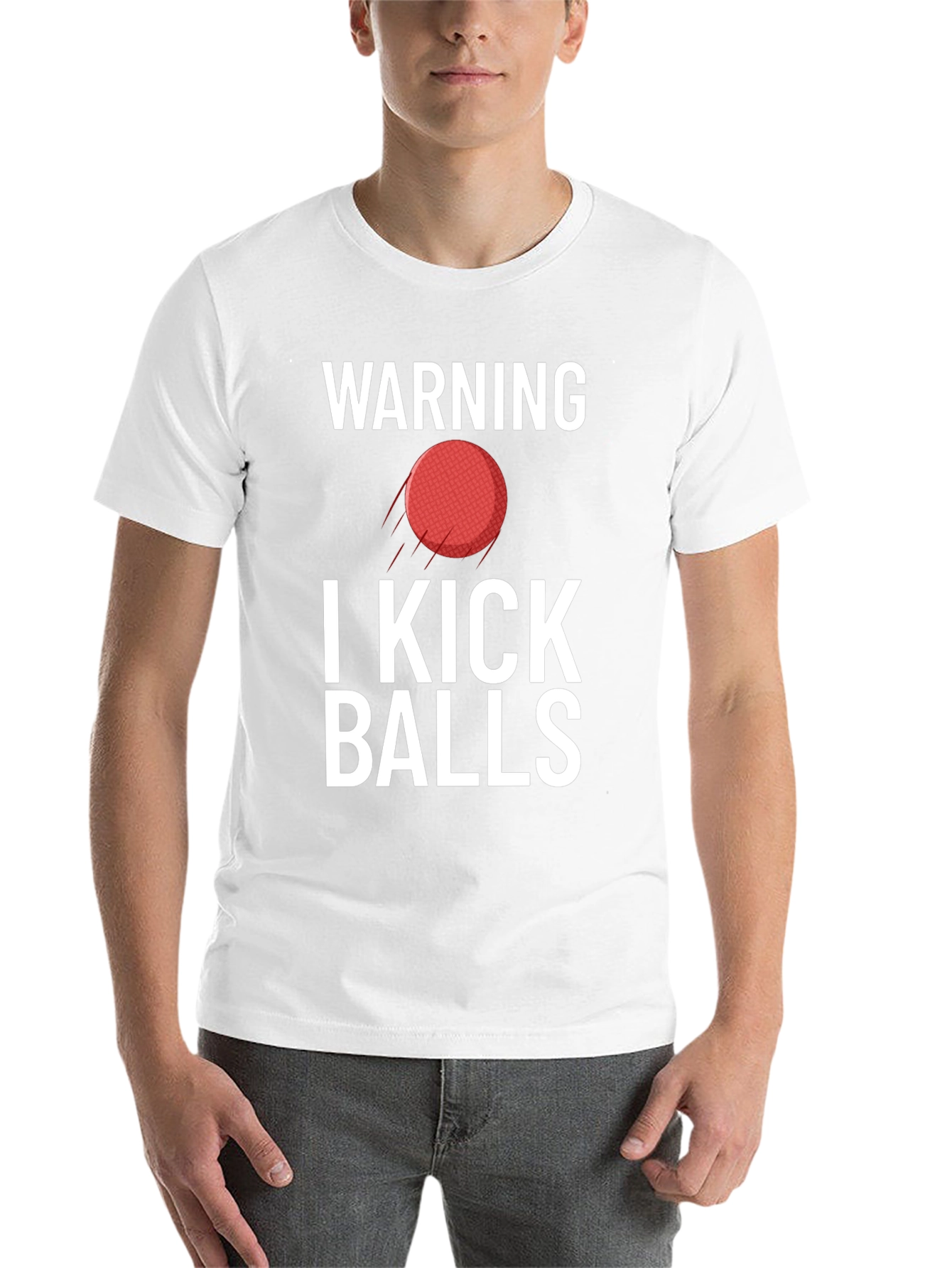 Black Warning I Kick Balls Graphic Tee view 14