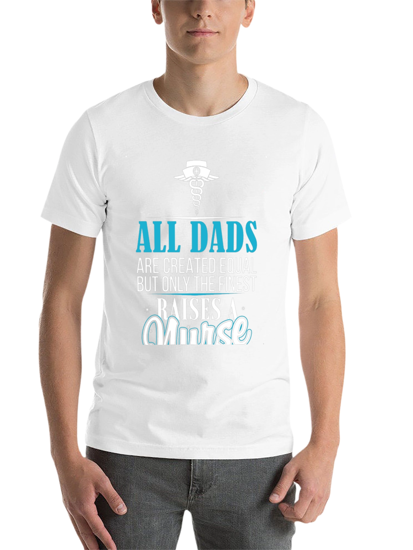 Black Finest Dad Raises A Nurse Graphic T-Shirt view 14