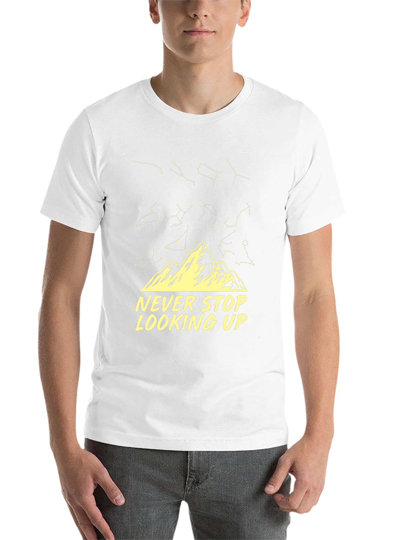 Black Never Stop Looking Up Constellation T-Shirt view 14