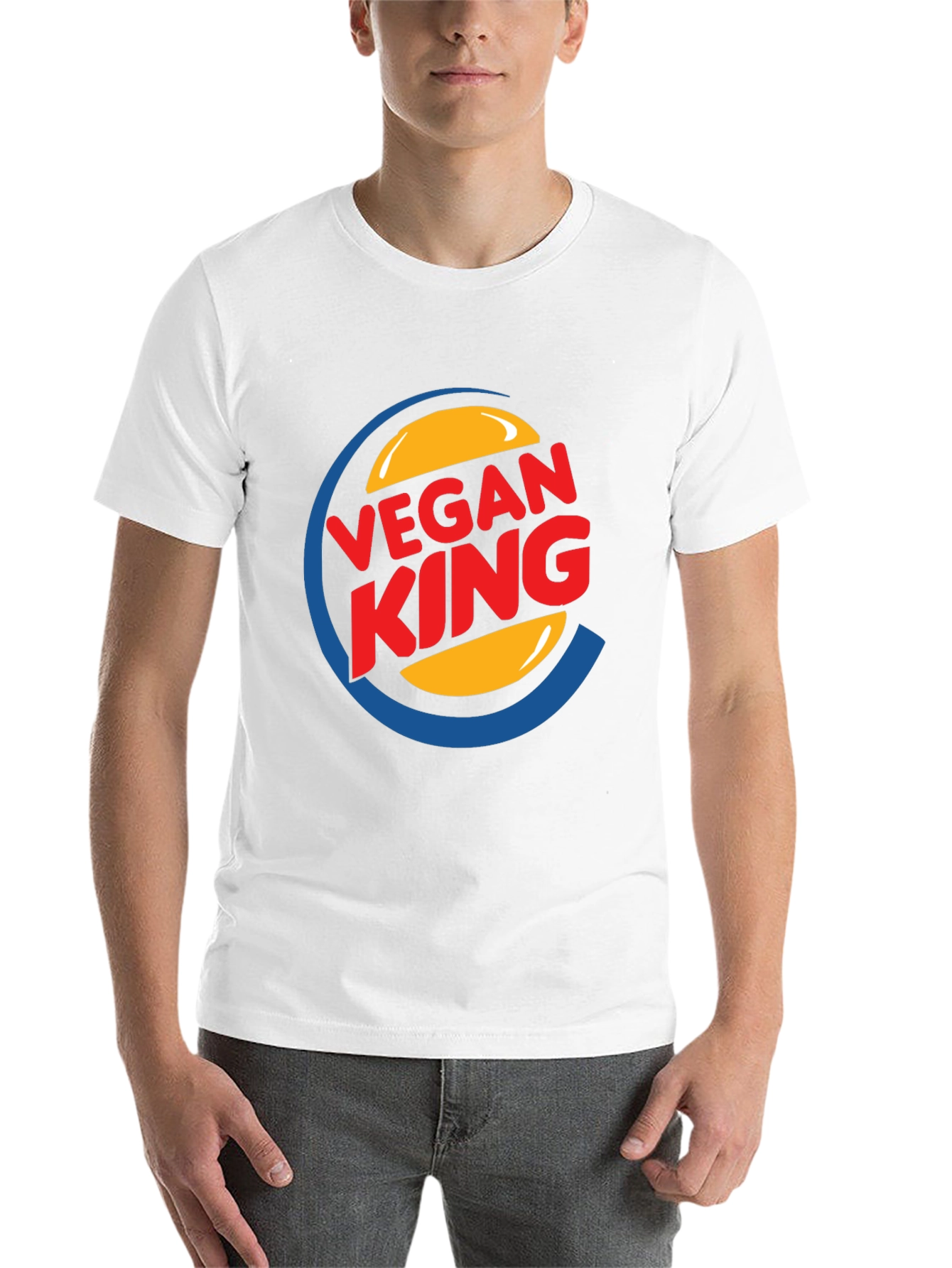 Black Vegan King Graphic Tee - Black Cotton Blend view 14