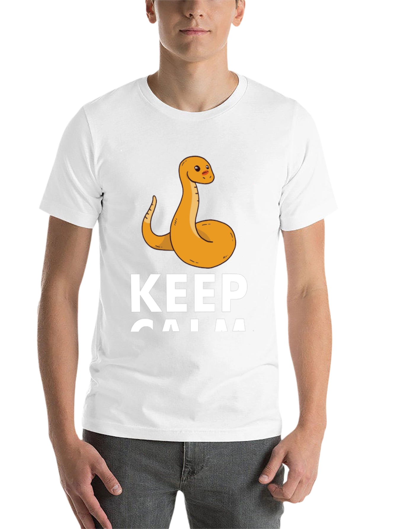 Black Keep Calm Snake Tee - Men's Black T-Shirt view 14