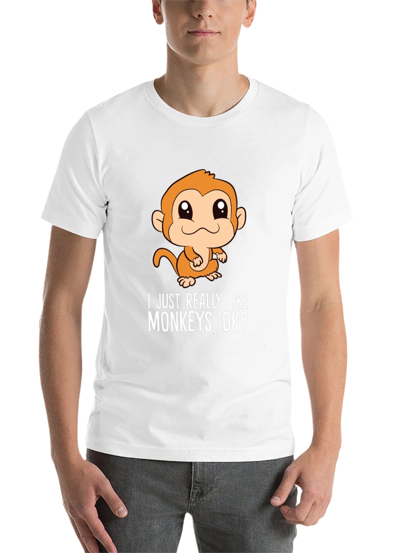 Black Funny Monkey T-Shirt - I Just Really Like Monkeys, OK? view 14