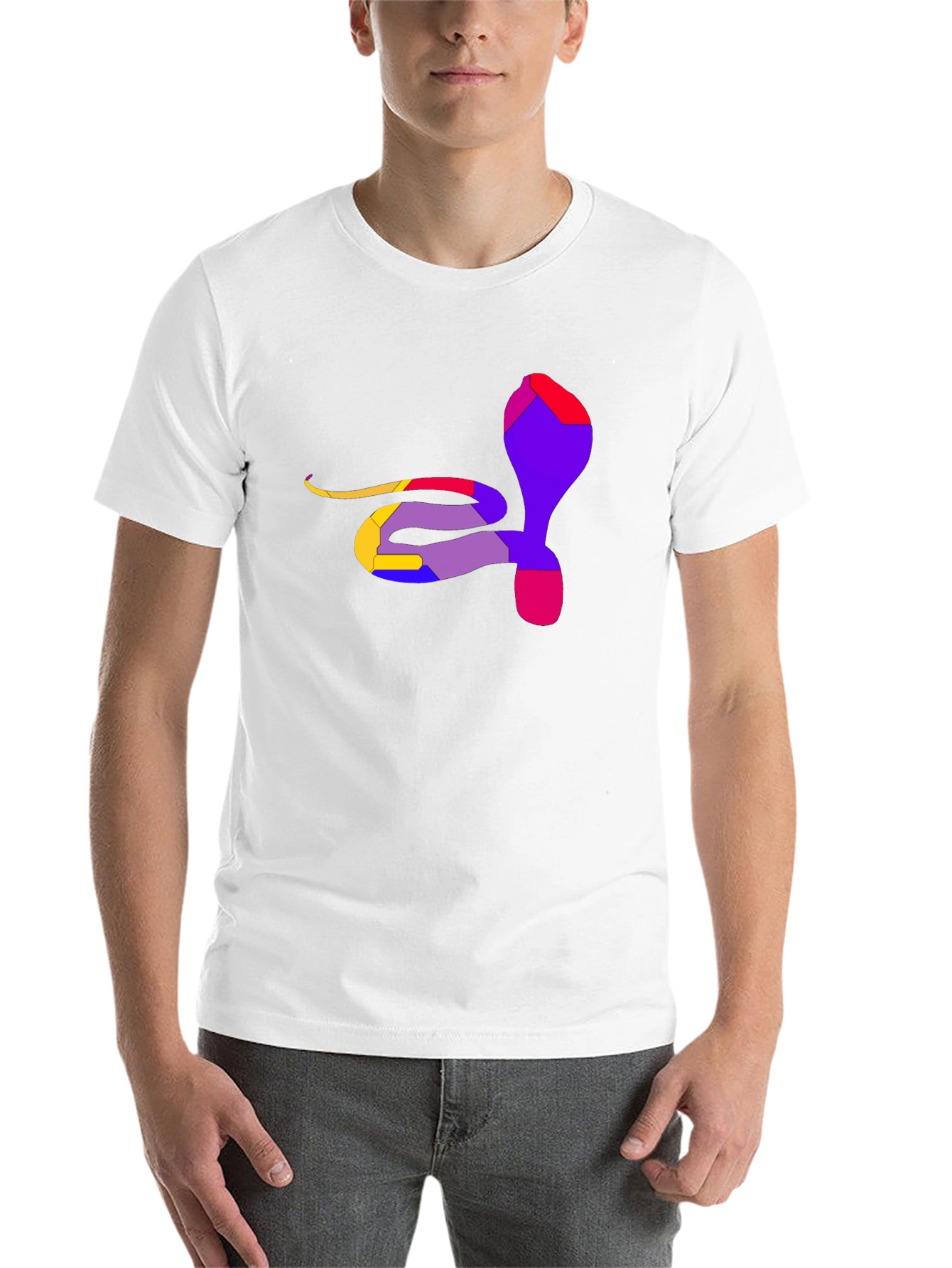 Abstract Cobra Graphic Tee - Men's Black T-Shirt - 14