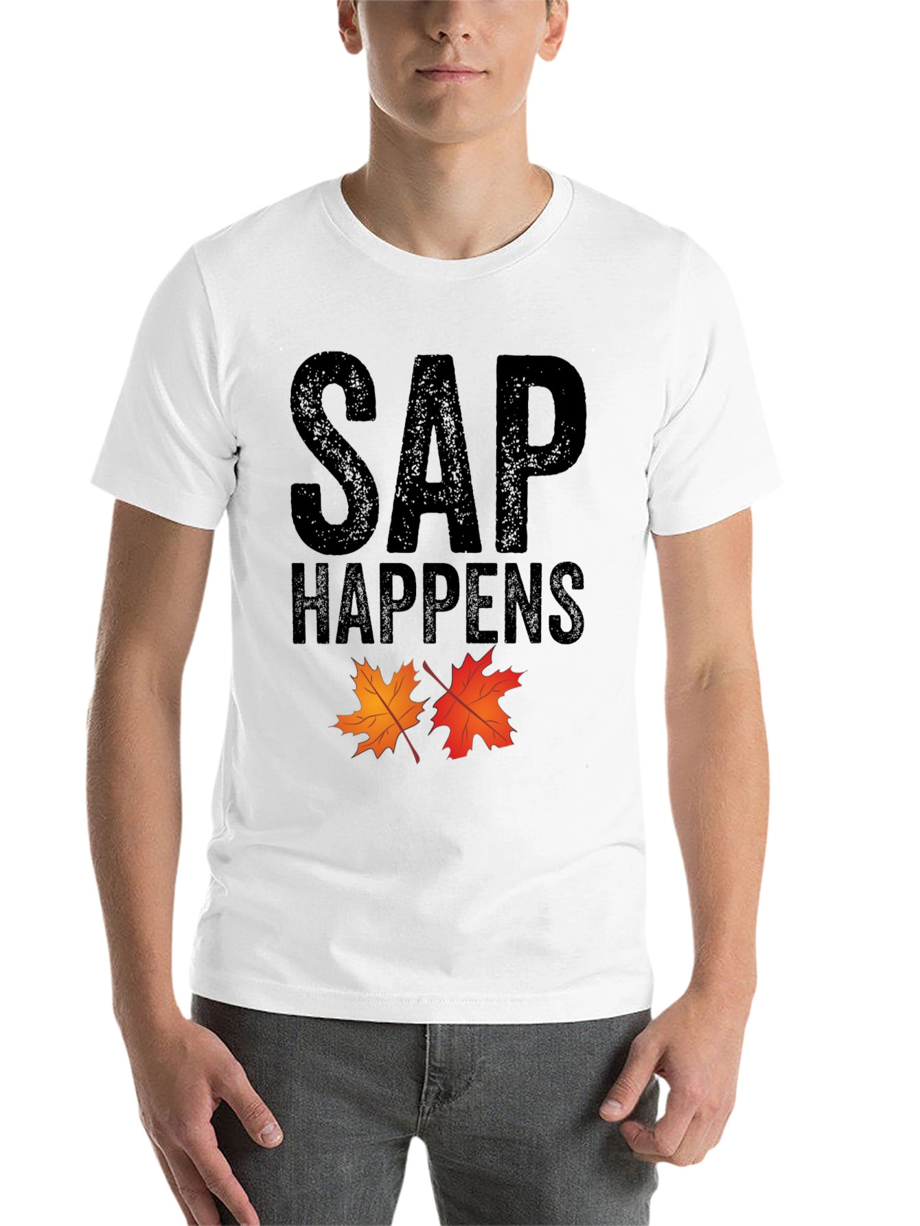 Black SAP Happens Maple Leaf Graphic Tee view 14