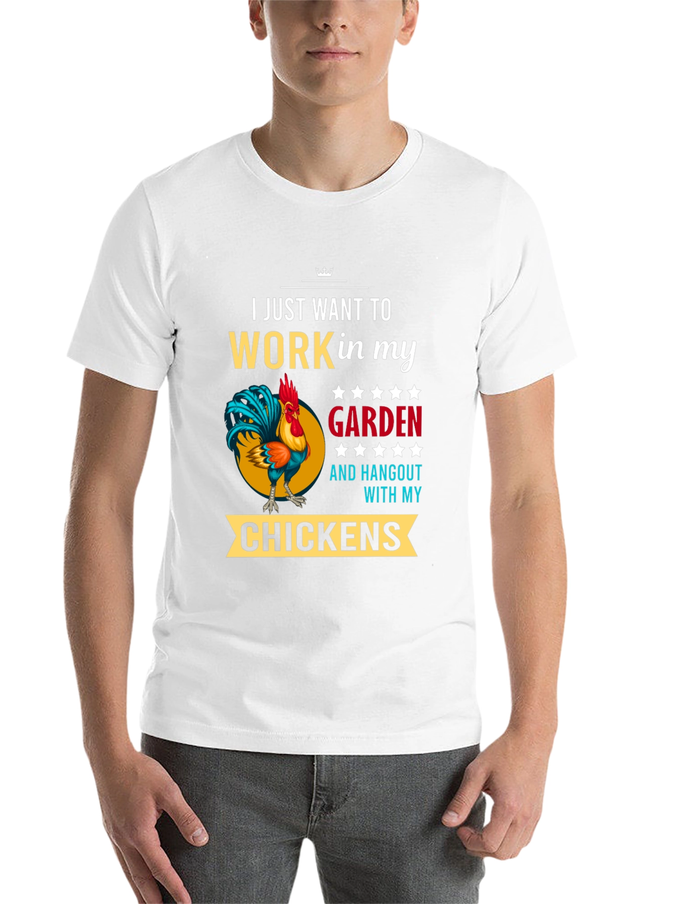 Black Gardening Chicken T-Shirt - Work in My Garden view 14