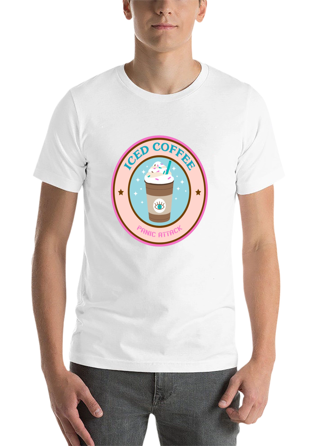 Black Iced Coffee Panic Attack Graphic Tee view 14