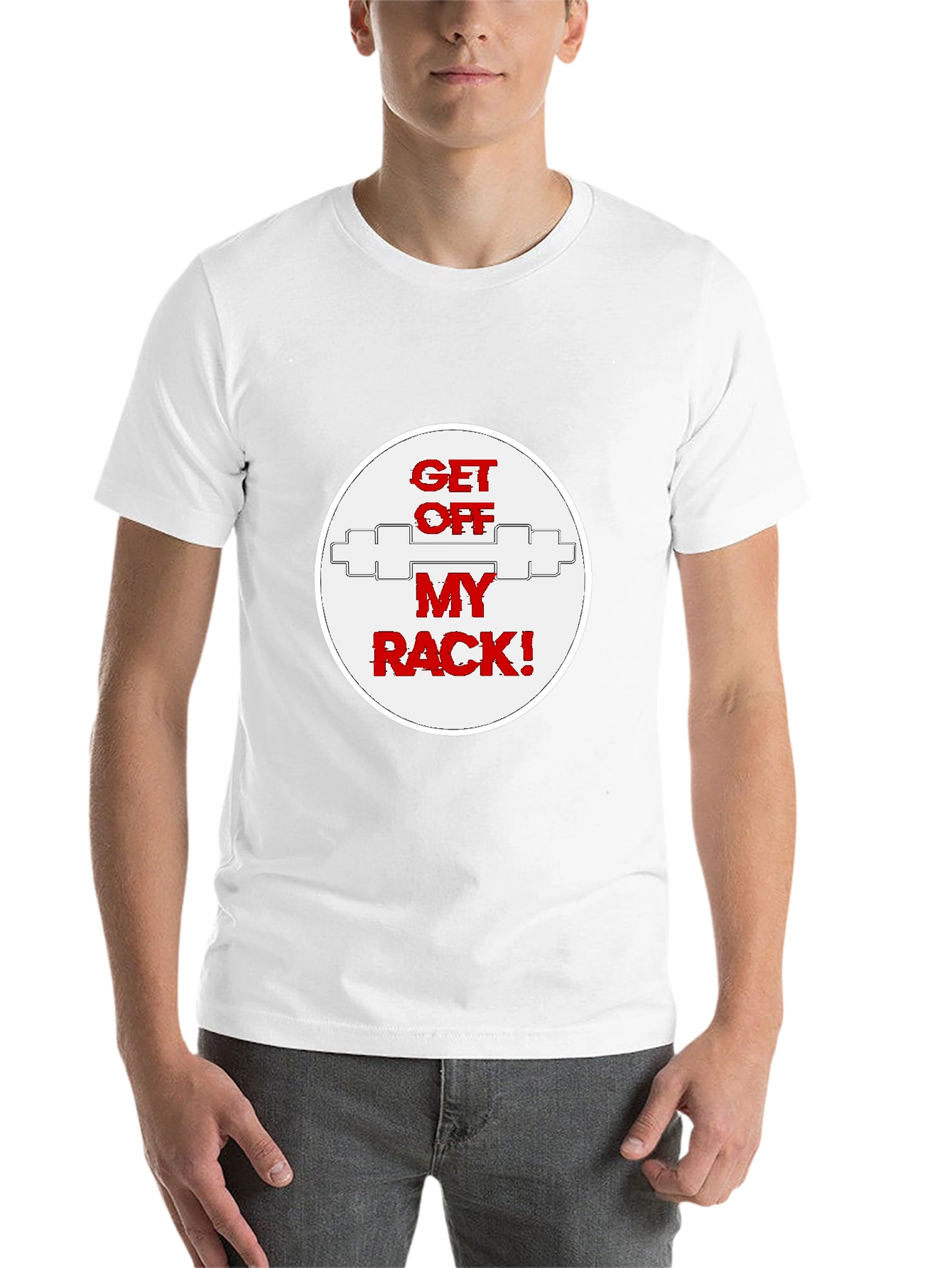 Black Get Off My Rack T-Shirt - Gym Humor view 14