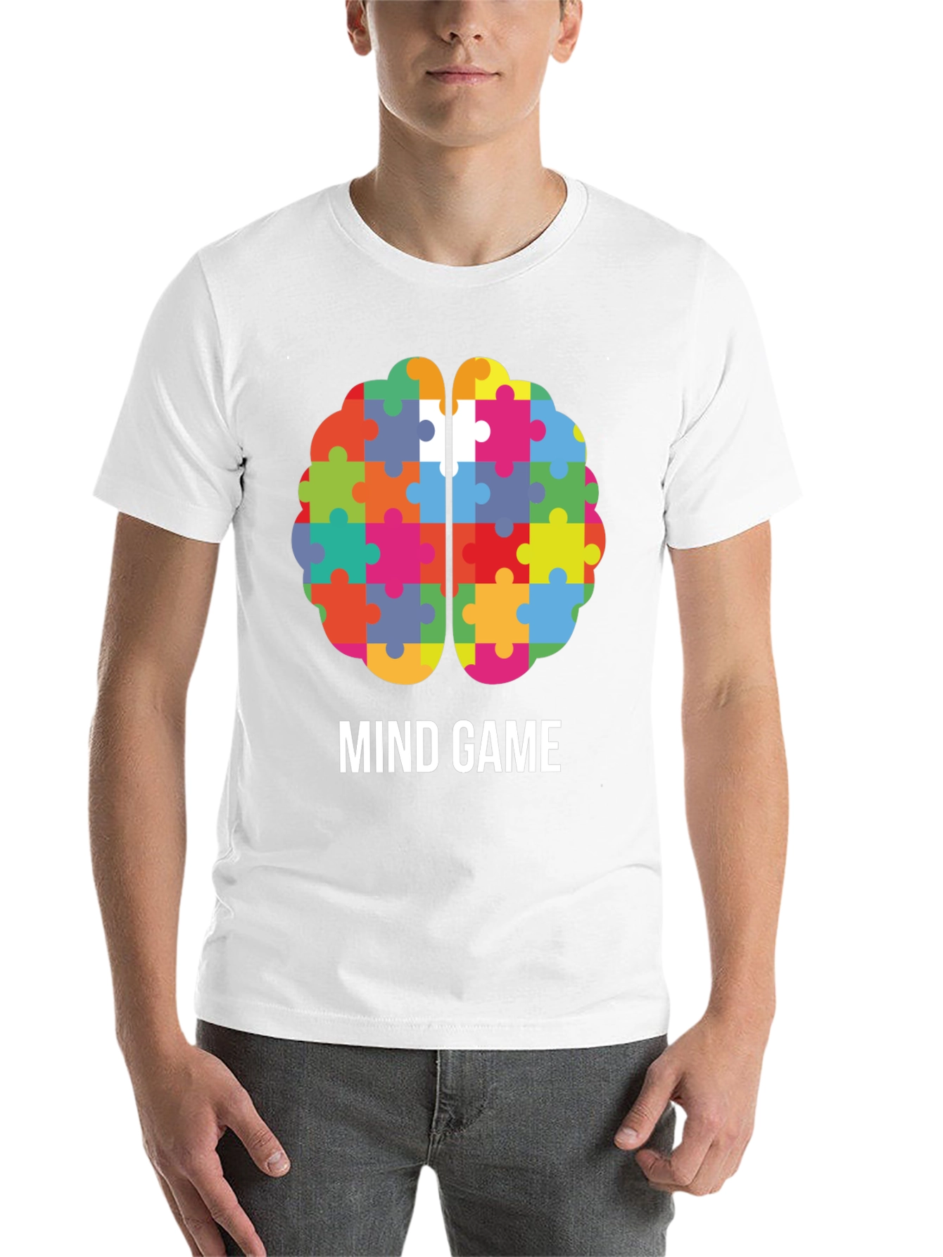 Black Mind Game Puzzle Brain T-Shirt view 14