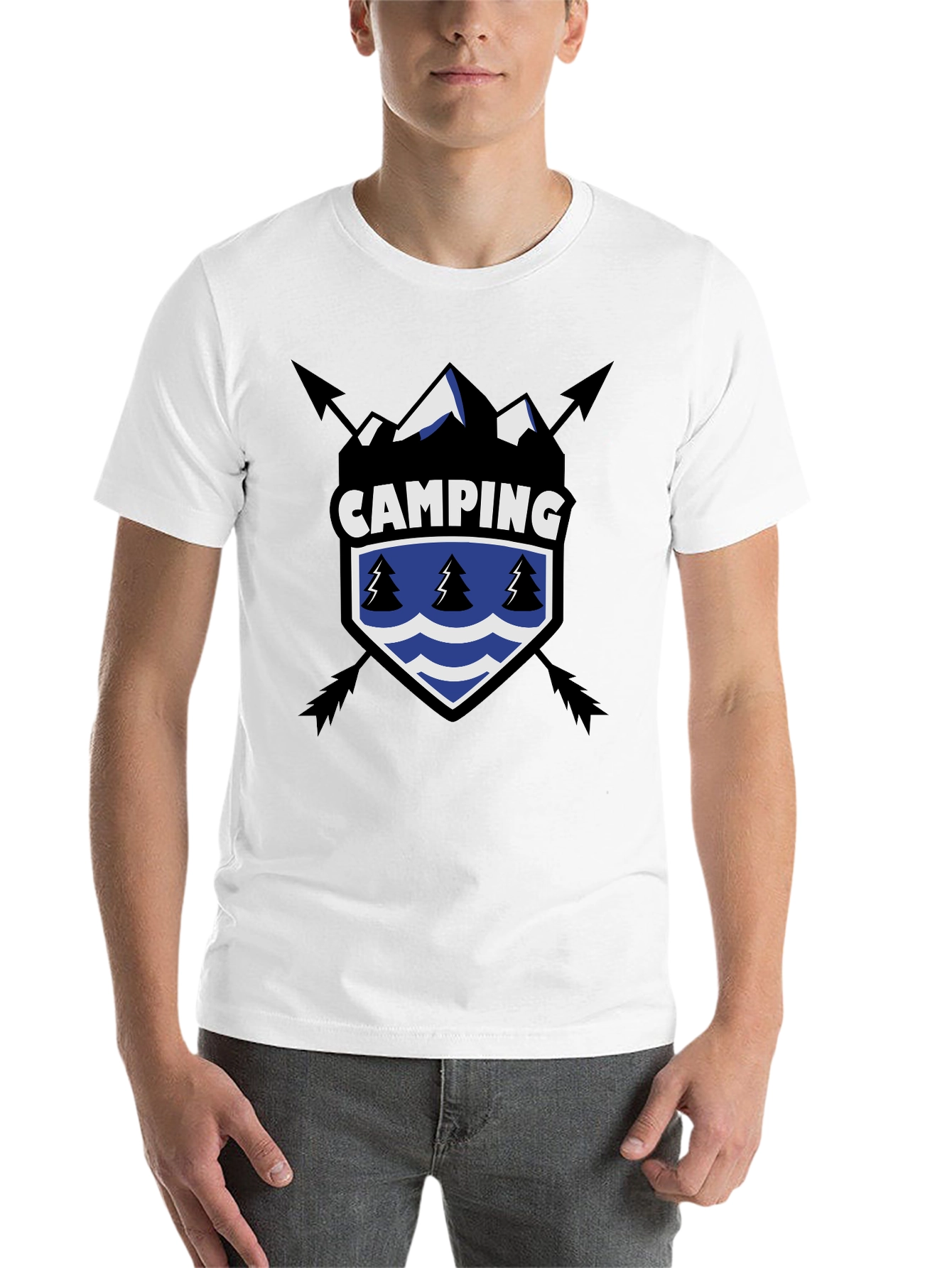 Black Camping Adventure Graphic Tee - Black view 14