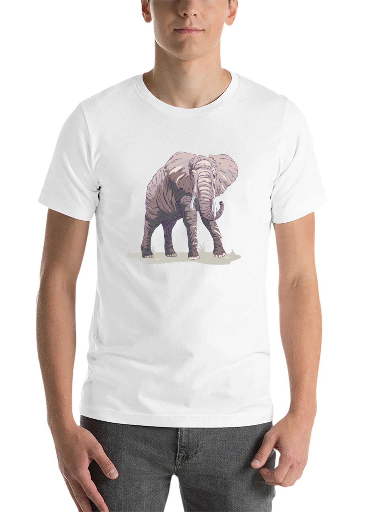 Black Elephant Graphic Print Black T-Shirt view 14