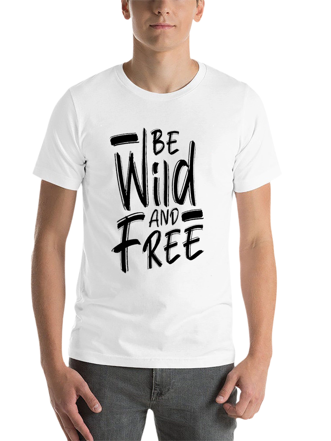 Black Be Wild and Free Black Graphic Tee view 14