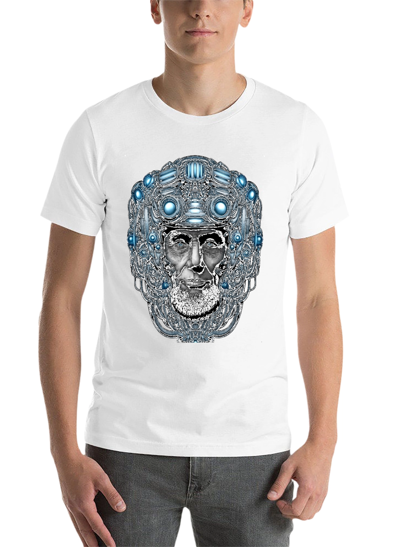 Black Futuristic Old Man Graphic T-Shirt view 14