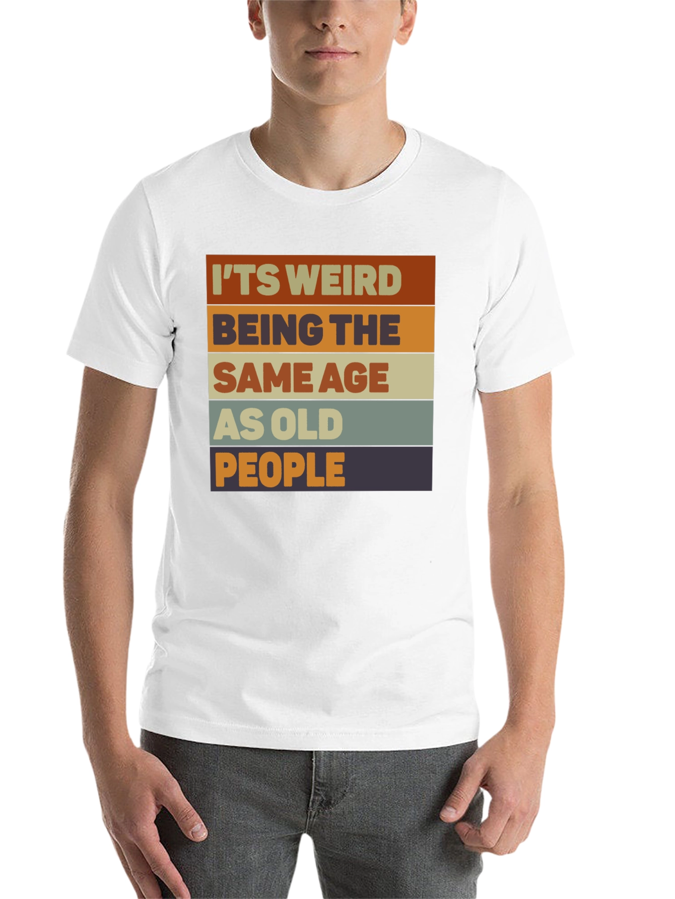 Black Funny 'Same Age as Old People' Graphic T-Shirt view 14